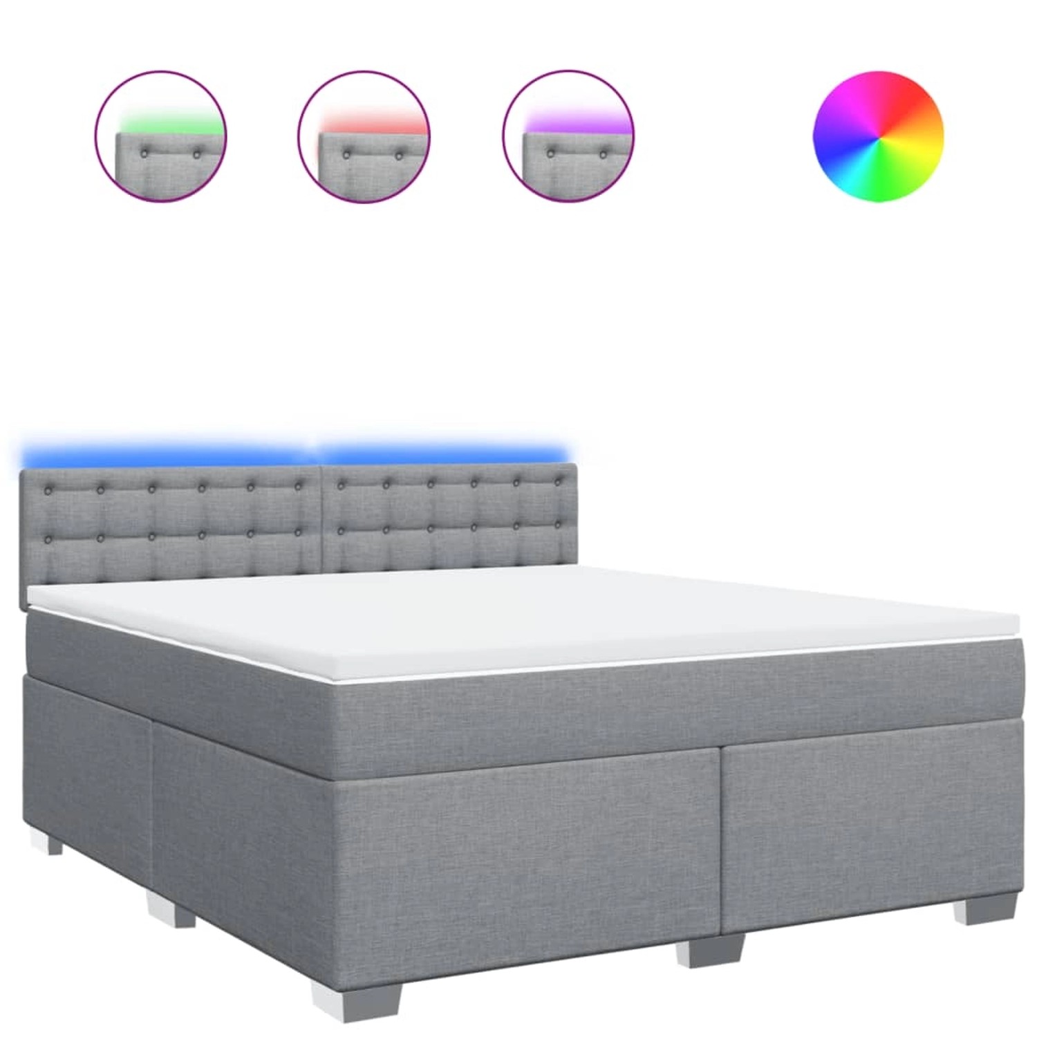 vidaXL Boxspringbett mit Matratze Hellgrau 180x200 cm Stoff 3288281 vidaXL Boxspringbett mit Matratze Hellgrau 180x200 cm Stoff 3288281 von VIDAXL