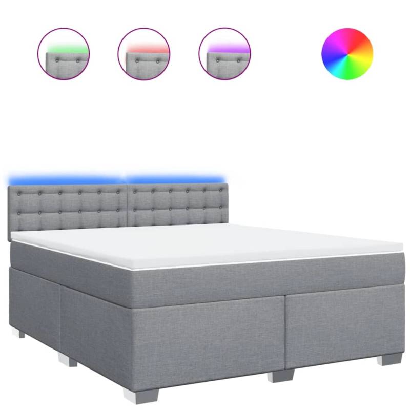 vidaXL Boxspringbett mit Matratze Hellgrau 180x200 cm Stoff 3288281 vidaXL Boxspringbett mit Matratze Hellgrau 180x200 cm Stoff 3288281 von VIDAXL