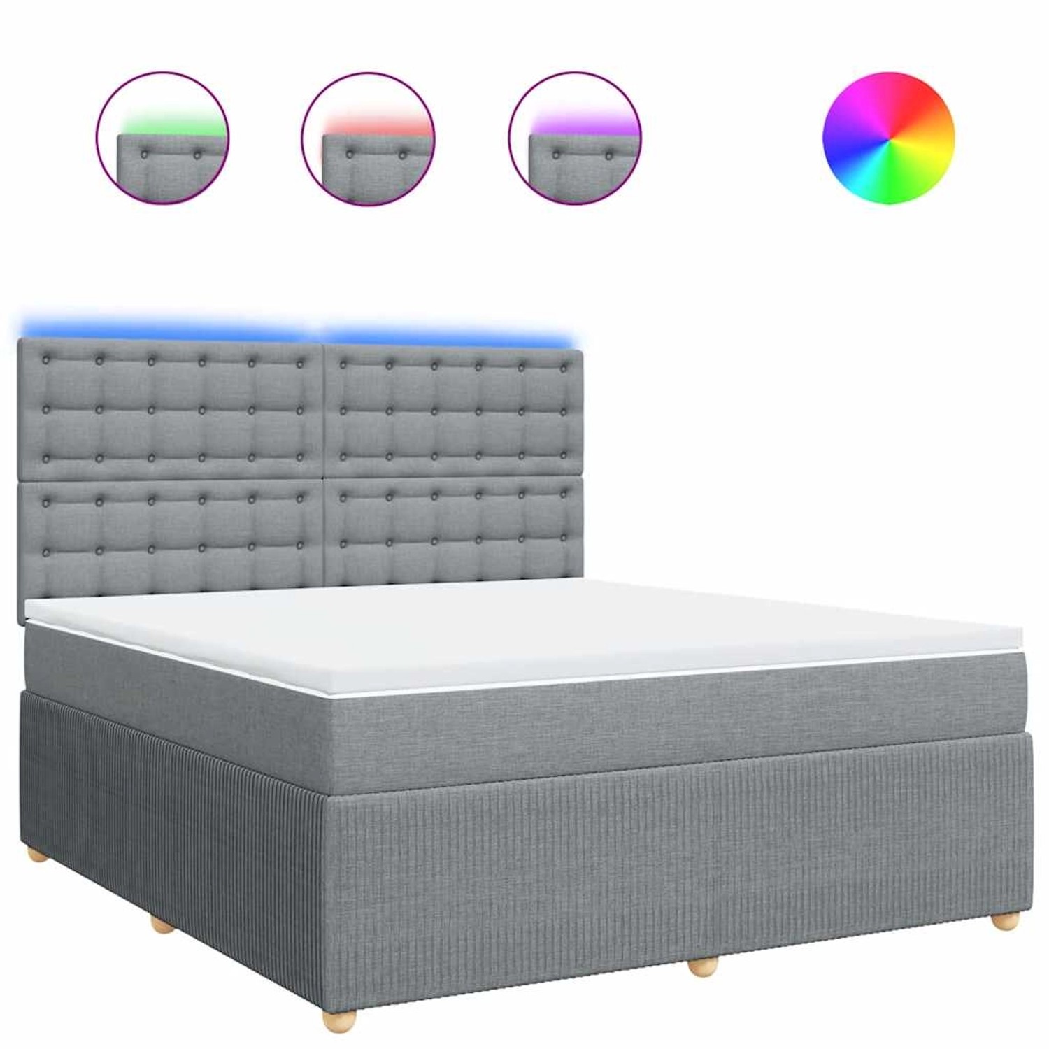 vidaXL Boxspringbett mit Matratze Hellgrau 180x200 cm Stoff 3294449 vidaXL Boxspringbett mit Matratze Hellgrau 180x200 cm Stoff 3294449 von VIDAXL
