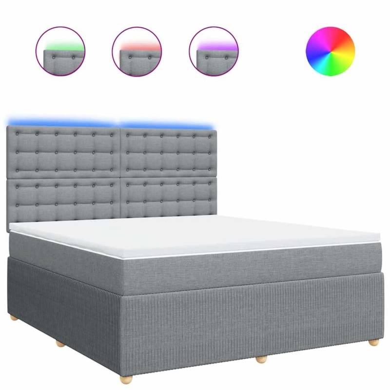 vidaXL Boxspringbett mit Matratze Hellgrau 180x200 cm Stoff 3294449 vidaXL Boxspringbett mit Matratze Hellgrau 180x200 cm Stoff 3294449 von VIDAXL