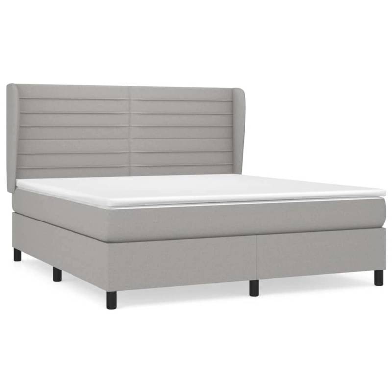 vidaXL Boxspringbett mit Matratze Hellgrau 180x200 cm Stoff1372355 von VIDAXL