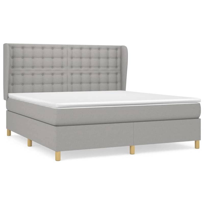 vidaXL Boxspringbett mit Matratze Hellgrau 180x200 cm Stoff1372924 von VIDAXL