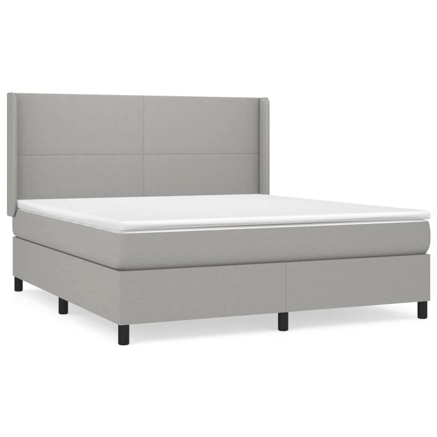 vidaXL Boxspringbett mit Matratze Hellgrau 180x200 cm Stoff1380180 von VIDAXL