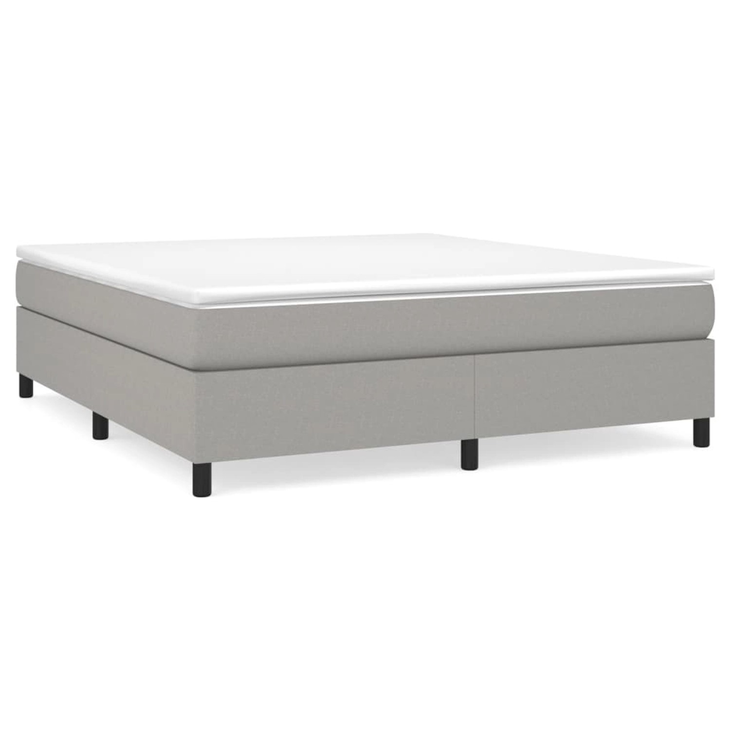 vidaXL Boxspringbett mit Matratze Hellgrau 180x200 cm Stoff1398102 von VIDAXL