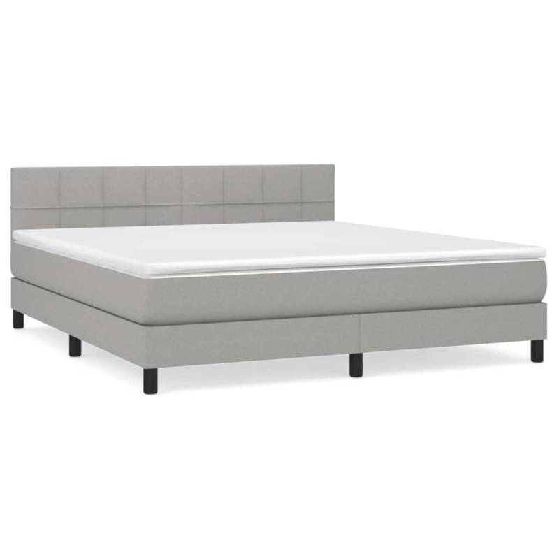 vidaXL Boxspringbett mit Matratze Hellgrau 180x200 cm Stoff1399678 von VIDAXL