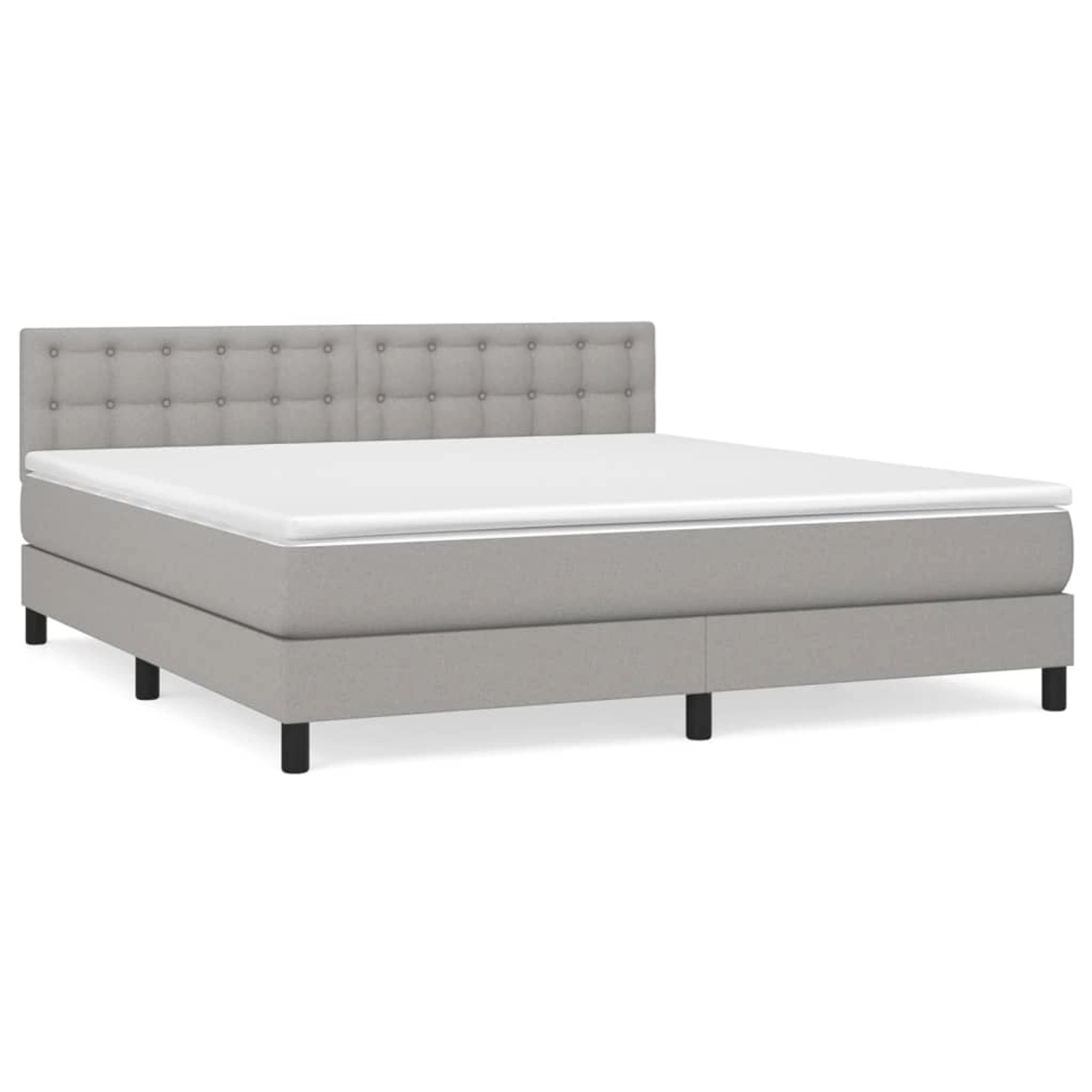 vidaXL Boxspringbett mit Matratze Hellgrau 180x200 cm Stoff1399686 von VIDAXL