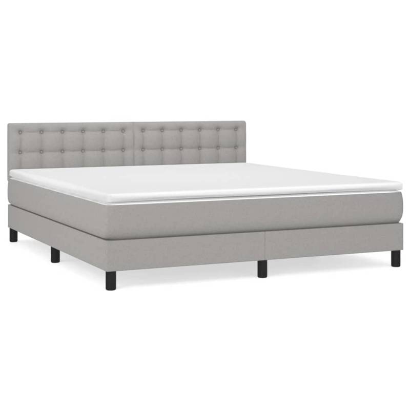 vidaXL Boxspringbett mit Matratze Hellgrau 180x200 cm Stoff1399686 von VIDAXL
