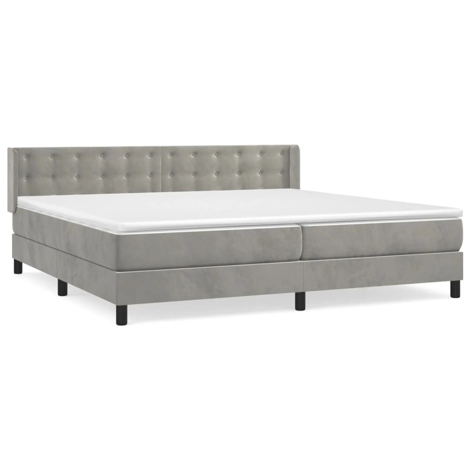 vidaXL Boxspringbett mit Matratze Hellgrau 200x200 cm Samt1367516 vidaXL Boxspringbett mit Matratze Hellgrau 200x200 cm Samt1367516 von VIDAXL