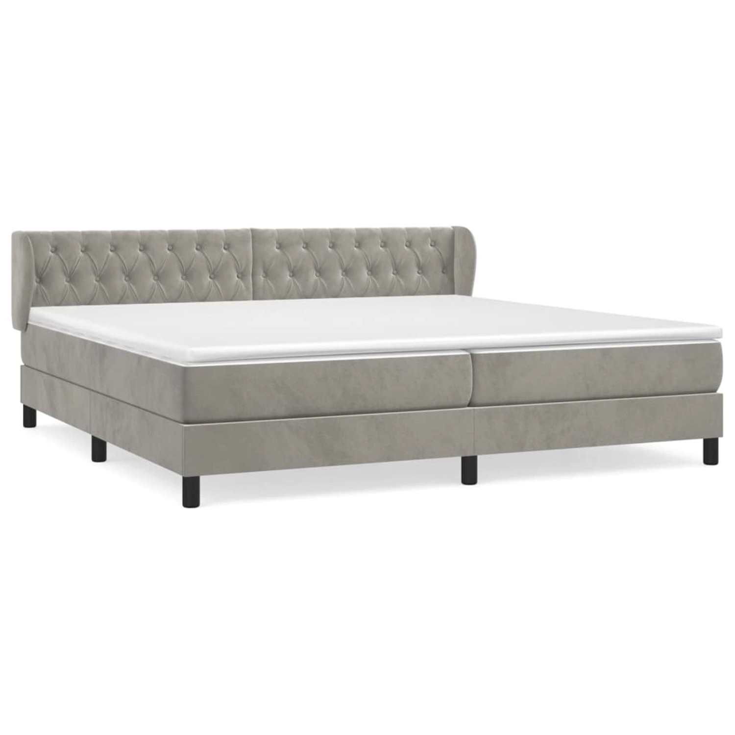 vidaXL Boxspringbett mit Matratze Hellgrau 200x200 cm Samt1393380 vidaXL Boxspringbett mit Matratze Hellgrau 200x200 cm Samt1393380 von VIDAXL