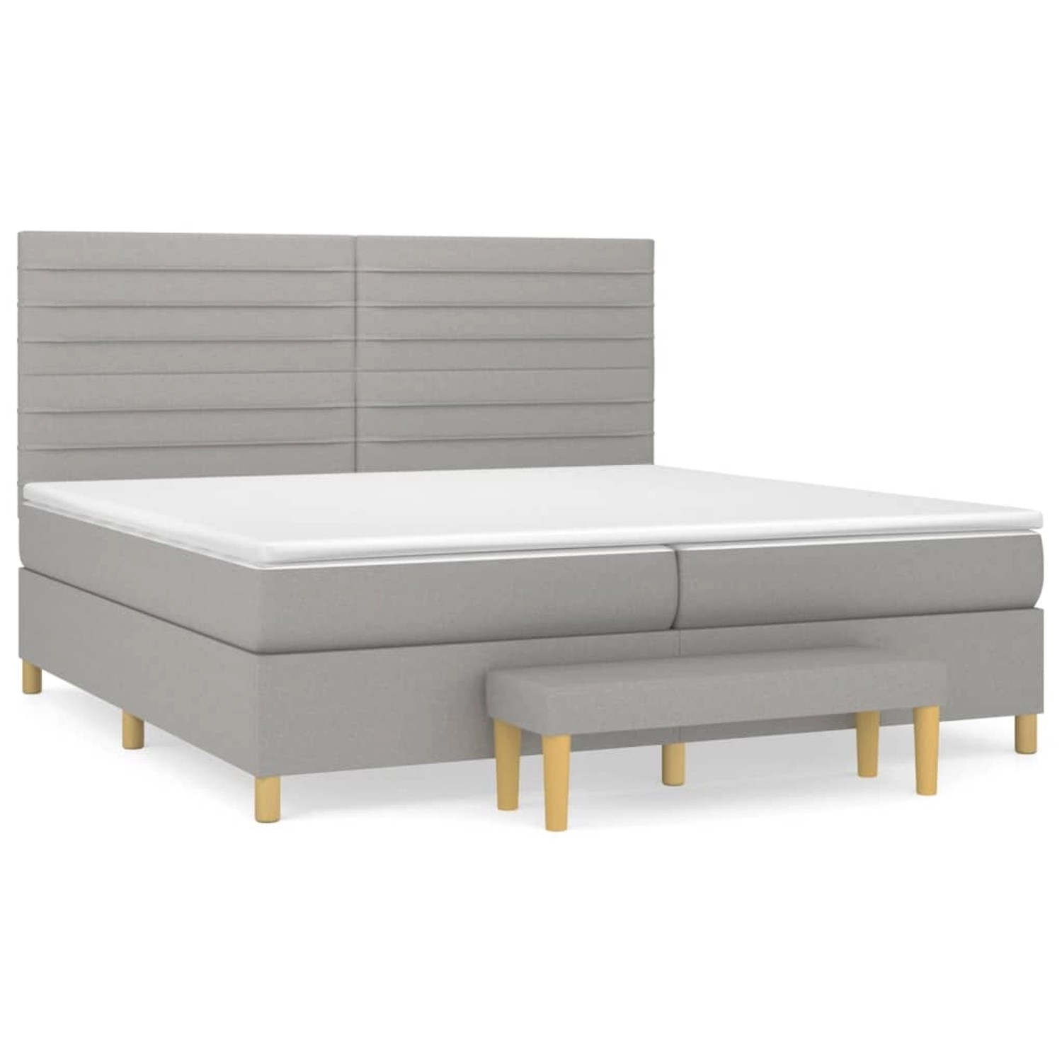 vidaXL Boxspringbett mit Matratze Hellgrau 200x200 cm Stoff1358361 von VIDAXL