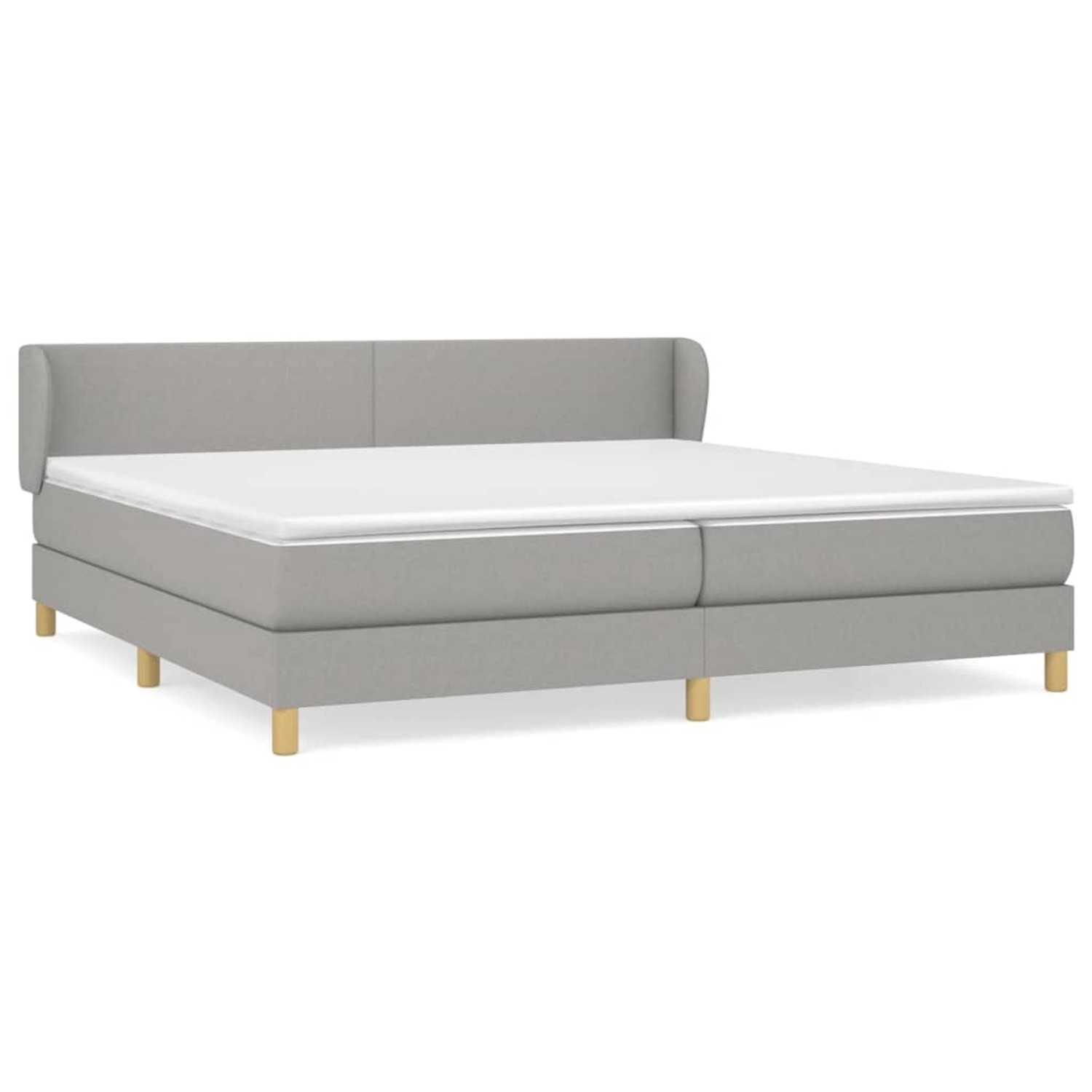 vidaXL Boxspringbett mit Matratze Hellgrau 200x200 cm Stoff1393119 von VIDAXL
