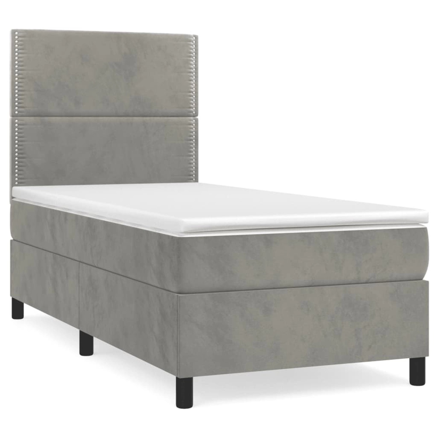 vidaXL Boxspringbett mit Matratze Hellgrau 80x200 cm Samt1349854 vidaXL Boxspringbett mit Matratze Hellgrau 80x200 cm Samt1349854 von VIDAXL