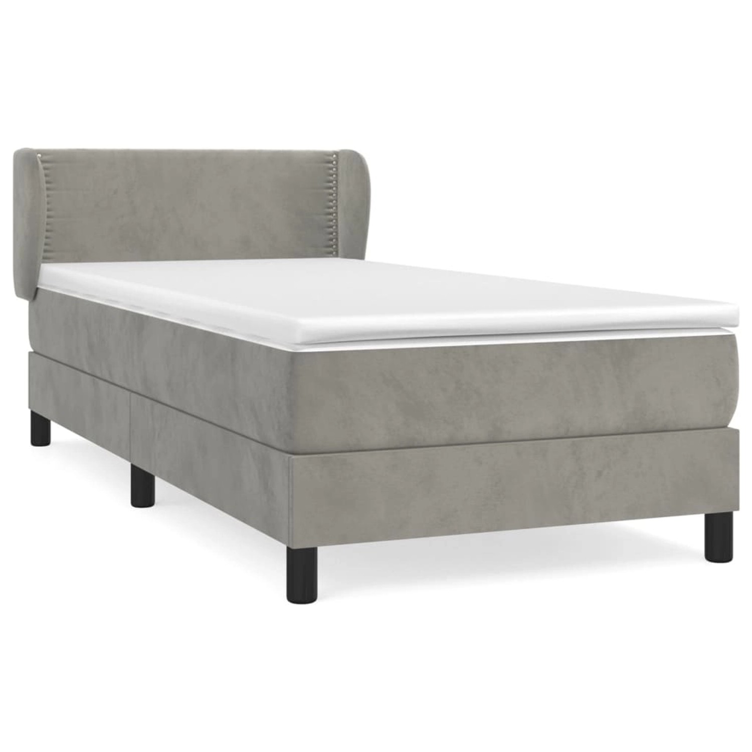 vidaXL Boxspringbett mit Matratze Hellgrau 80x200 cm Samt1537121 vidaXL Boxspringbett mit Matratze Hellgrau 80x200 cm Samt1537121 von VIDAXL