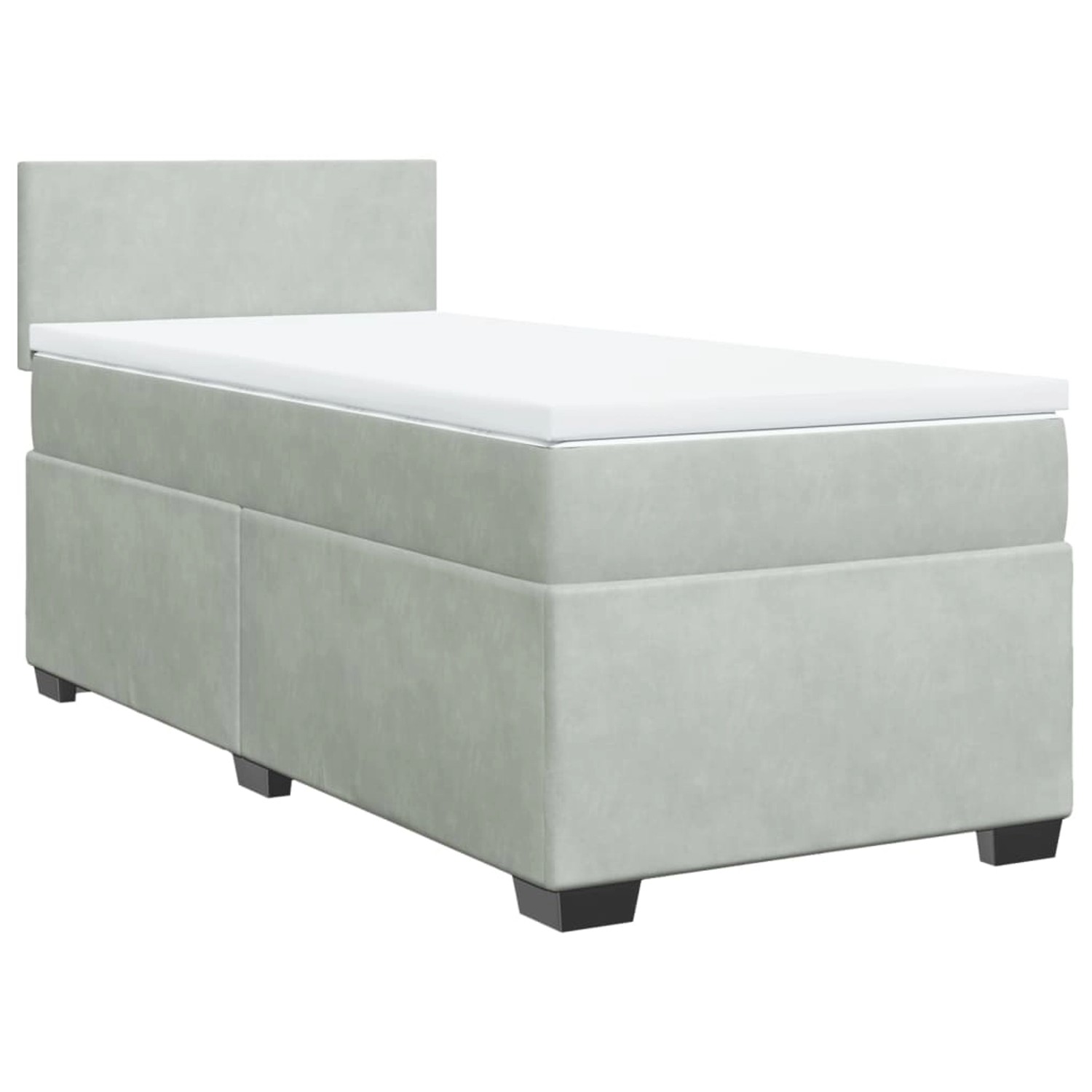 vidaXL Boxspringbett mit Matratze Hellgrau 80x200 cm Samt2101784 vidaXL Boxspringbett mit Matratze Hellgrau 80x200 cm Samt2101784 von VIDAXL