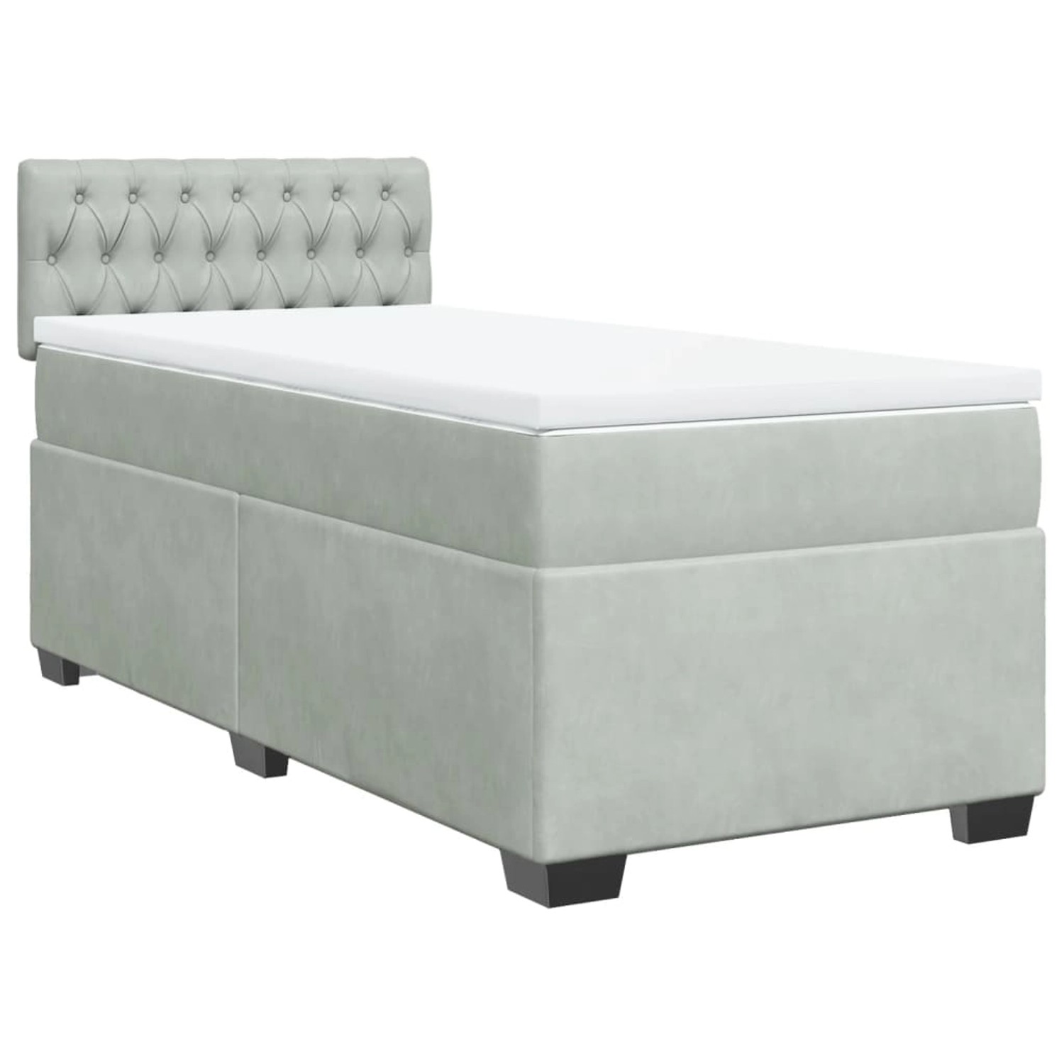 vidaXL Boxspringbett mit Matratze Hellgrau 80x200 cm Samt2101795 vidaXL Boxspringbett mit Matratze Hellgrau 80x200 cm Samt2101795 von VIDAXL