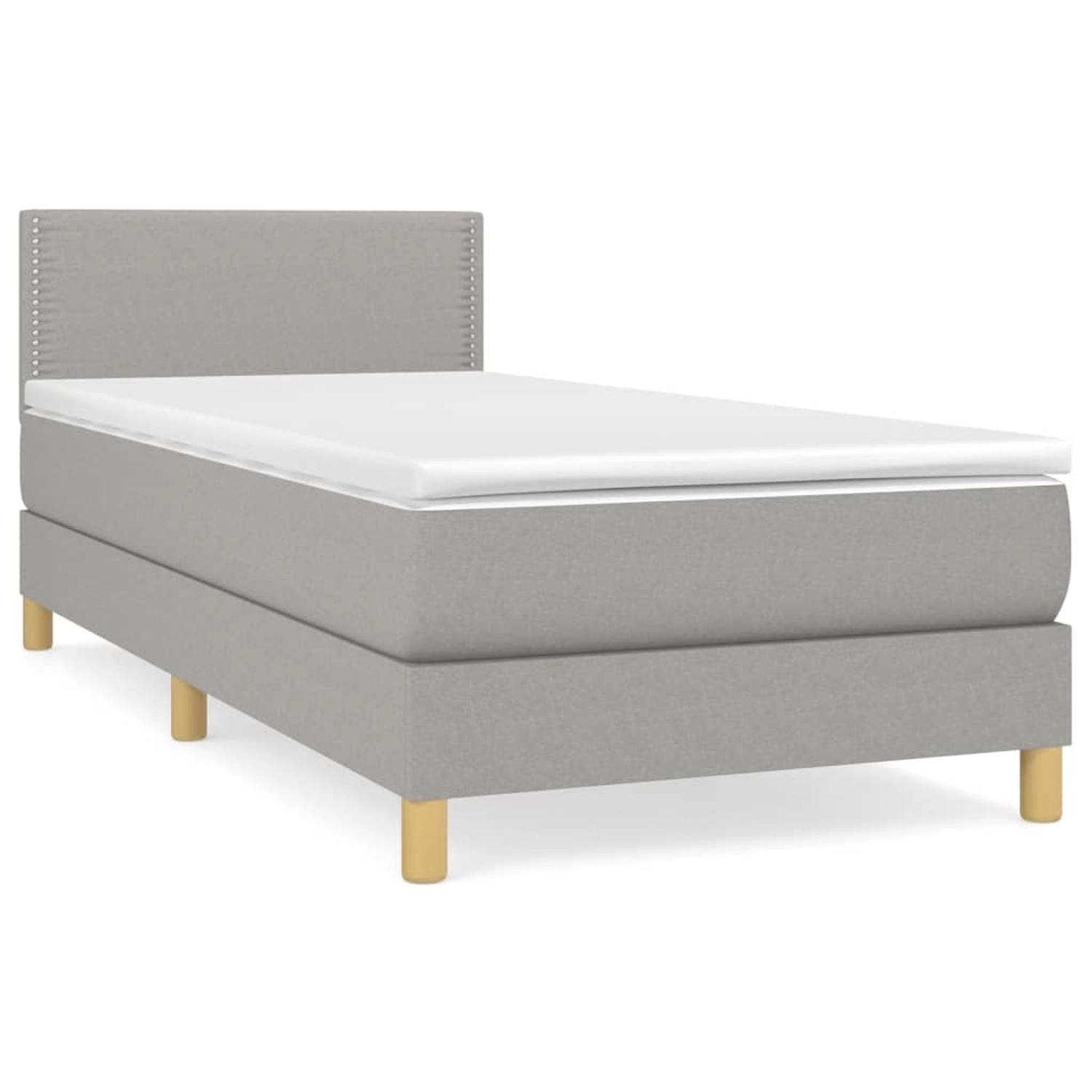 vidaXL Boxspringbett mit Matratze Hellgrau 80x200 cm Stoff1373165 vidaXL Boxspringbett mit Matratze Hellgrau 80x200 cm Stoff1373165 von VIDAXL