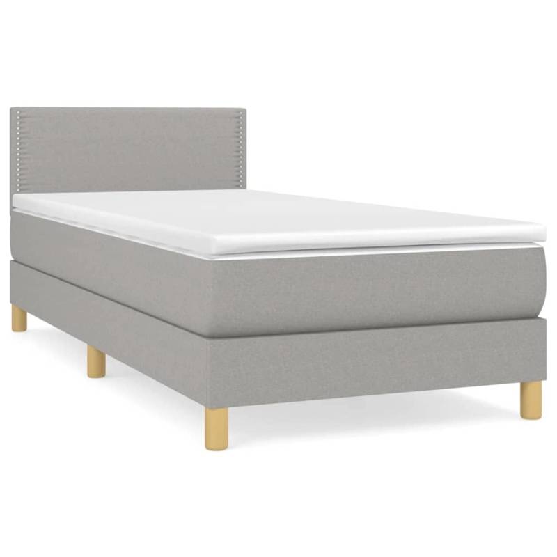 vidaXL Boxspringbett mit Matratze Hellgrau 80x200 cm Stoff1373165 von VIDAXL