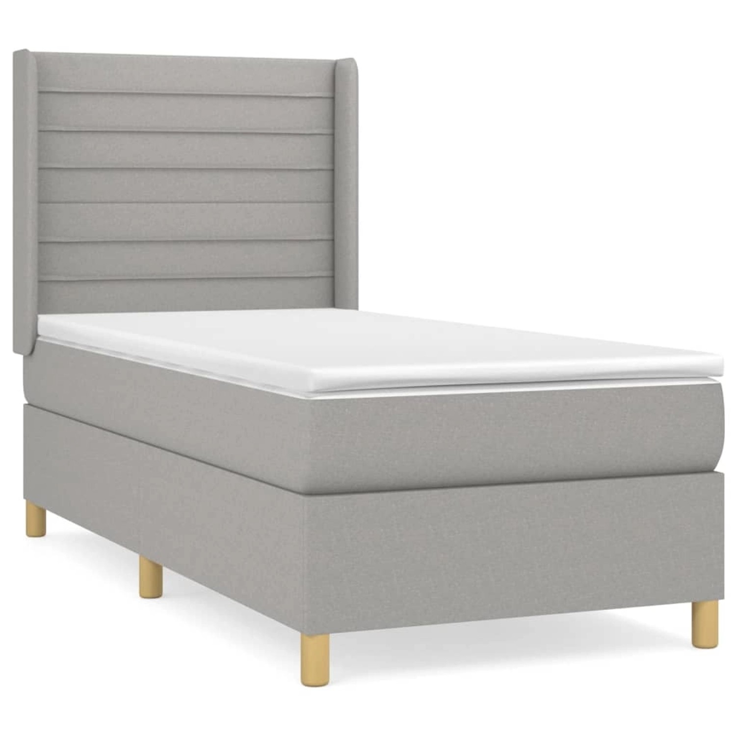 vidaXL Boxspringbett mit Matratze Hellgrau 80x200 cm Stoff1394373 vidaXL Boxspringbett mit Matratze Hellgrau 80x200 cm Stoff1394373 von VIDAXL