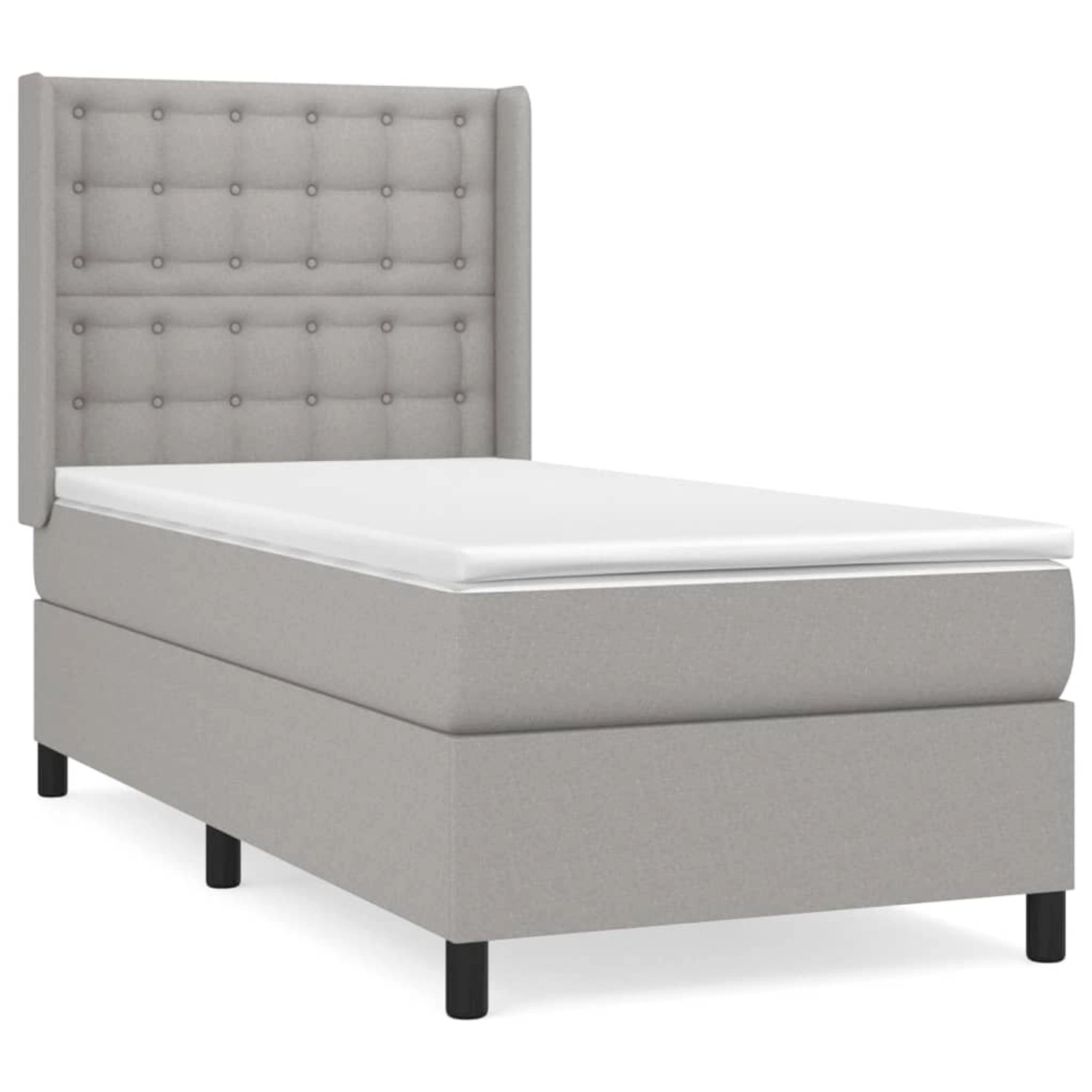 vidaXL Boxspringbett mit Matratze Hellgrau 80x200 cm Stoff1399499 vidaXL Boxspringbett mit Matratze Hellgrau 80x200 cm Stoff1399499 von VIDAXL