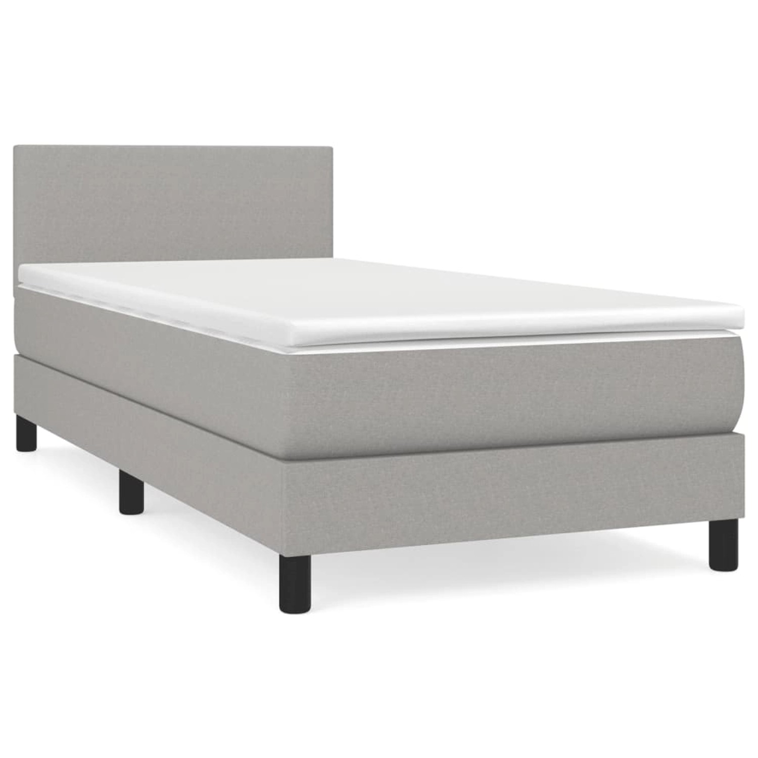 vidaXL Boxspringbett mit Matratze Hellgrau 80x200 cm Stoff1399854 vidaXL Boxspringbett mit Matratze Hellgrau 80x200 cm Stoff1399854 von VIDAXL
