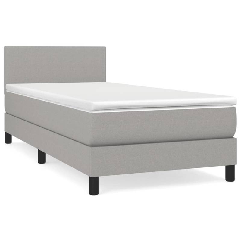 vidaXL Boxspringbett mit Matratze Hellgrau 80x200 cm Stoff1399854 von VIDAXL