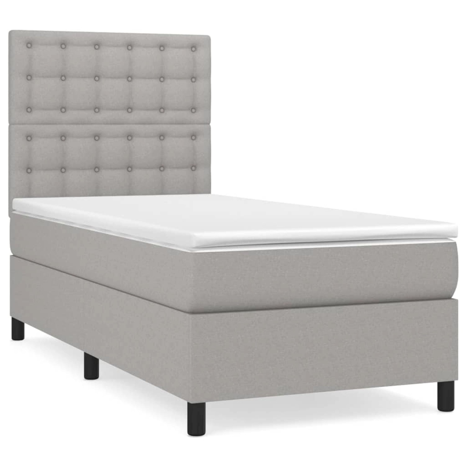vidaXL Boxspringbett mit Matratze Hellgrau 80x200 cm Stoff1400149 vidaXL Boxspringbett mit Matratze Hellgrau 80x200 cm Stoff1400149 von VIDAXL
