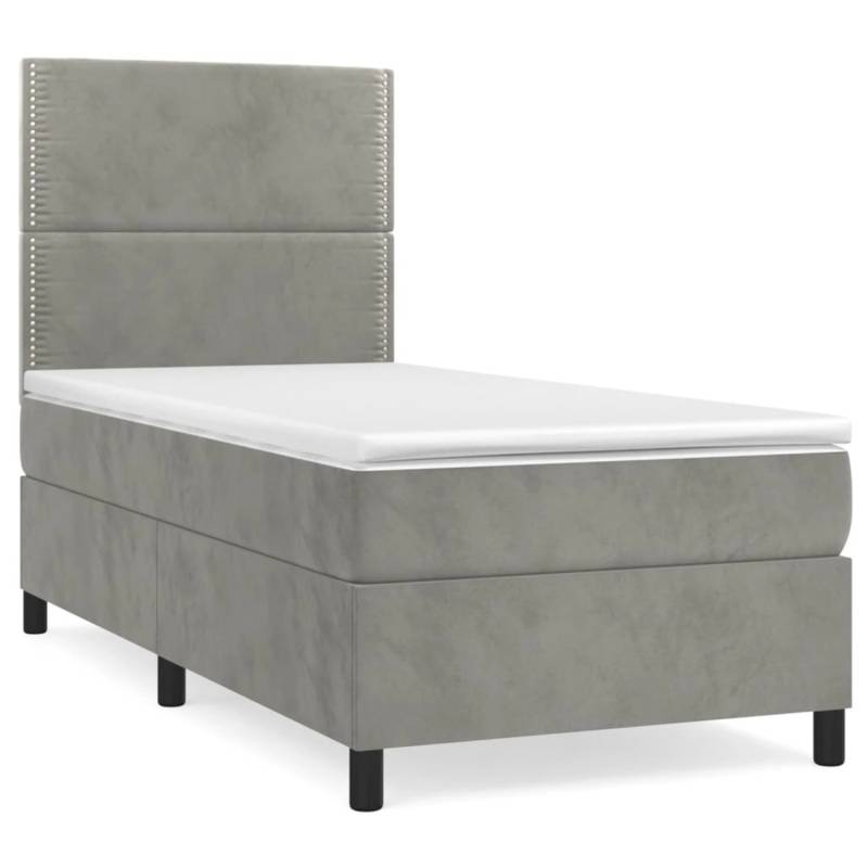 vidaXL Boxspringbett mit Matratze Hellgrau 90x190 cm Samt 3142935 vidaXL Boxspringbett mit Matratze Hellgrau 90x190 cm Samt 3142935 von VIDAXL