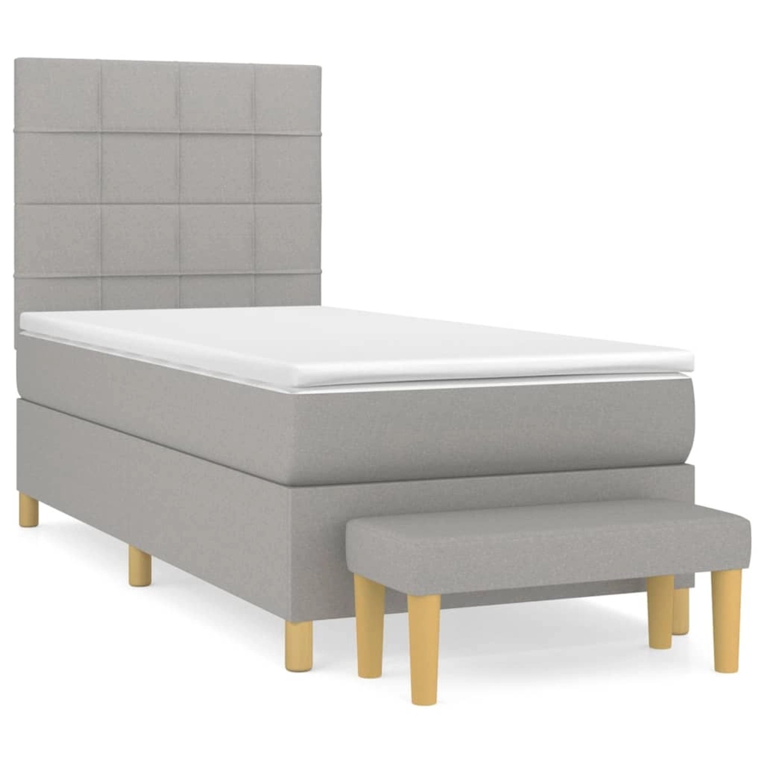 vidaXL Boxspringbett mit Matratze Hellgrau 90x190 cm Stoff1378577 vidaXL Boxspringbett mit Matratze Hellgrau 90x190 cm Stoff1378577 von VIDAXL