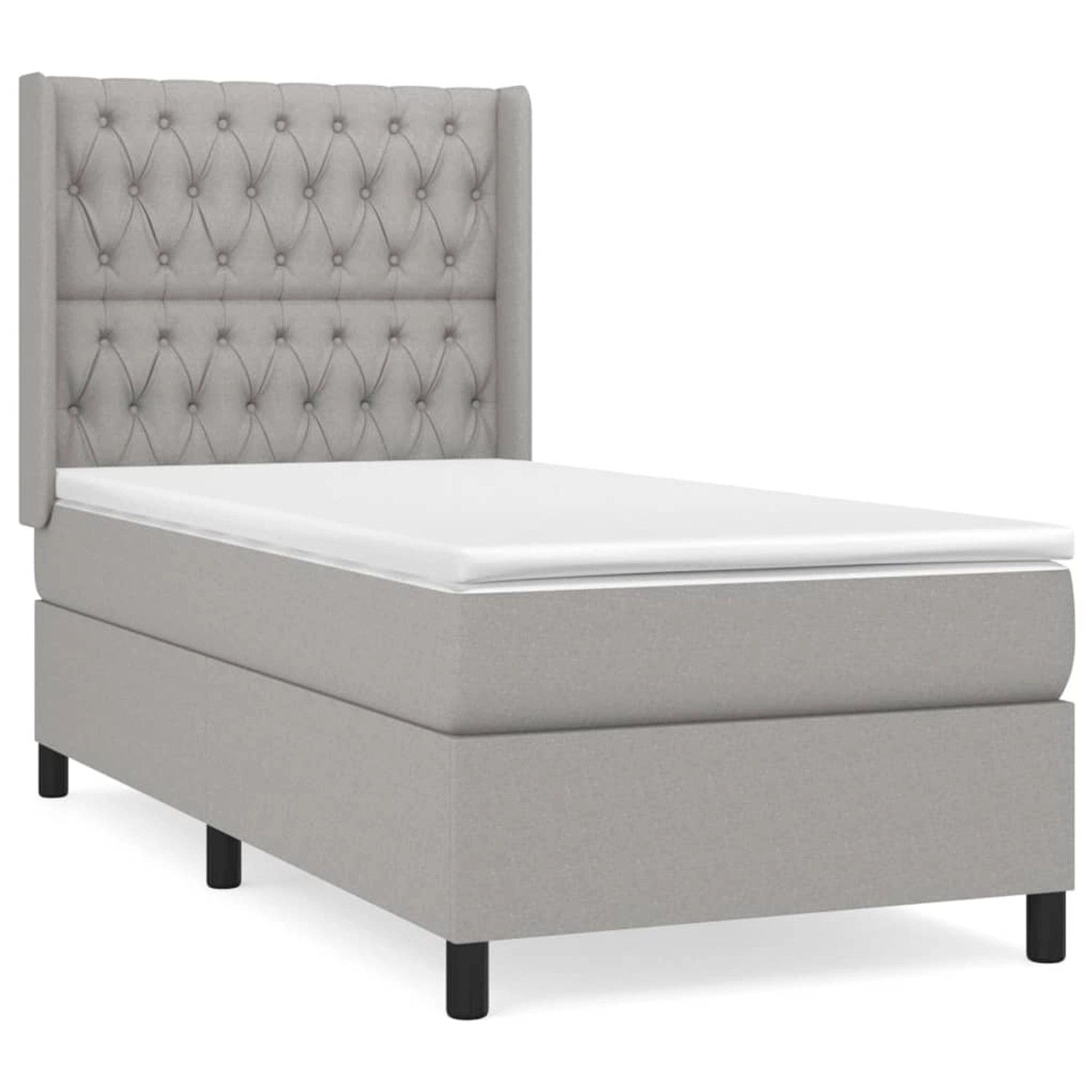 vidaXL Boxspringbett mit Matratze Hellgrau 90x190 cm Stoff1380145 vidaXL Boxspringbett mit Matratze Hellgrau 90x190 cm Stoff1380145 von VIDAXL