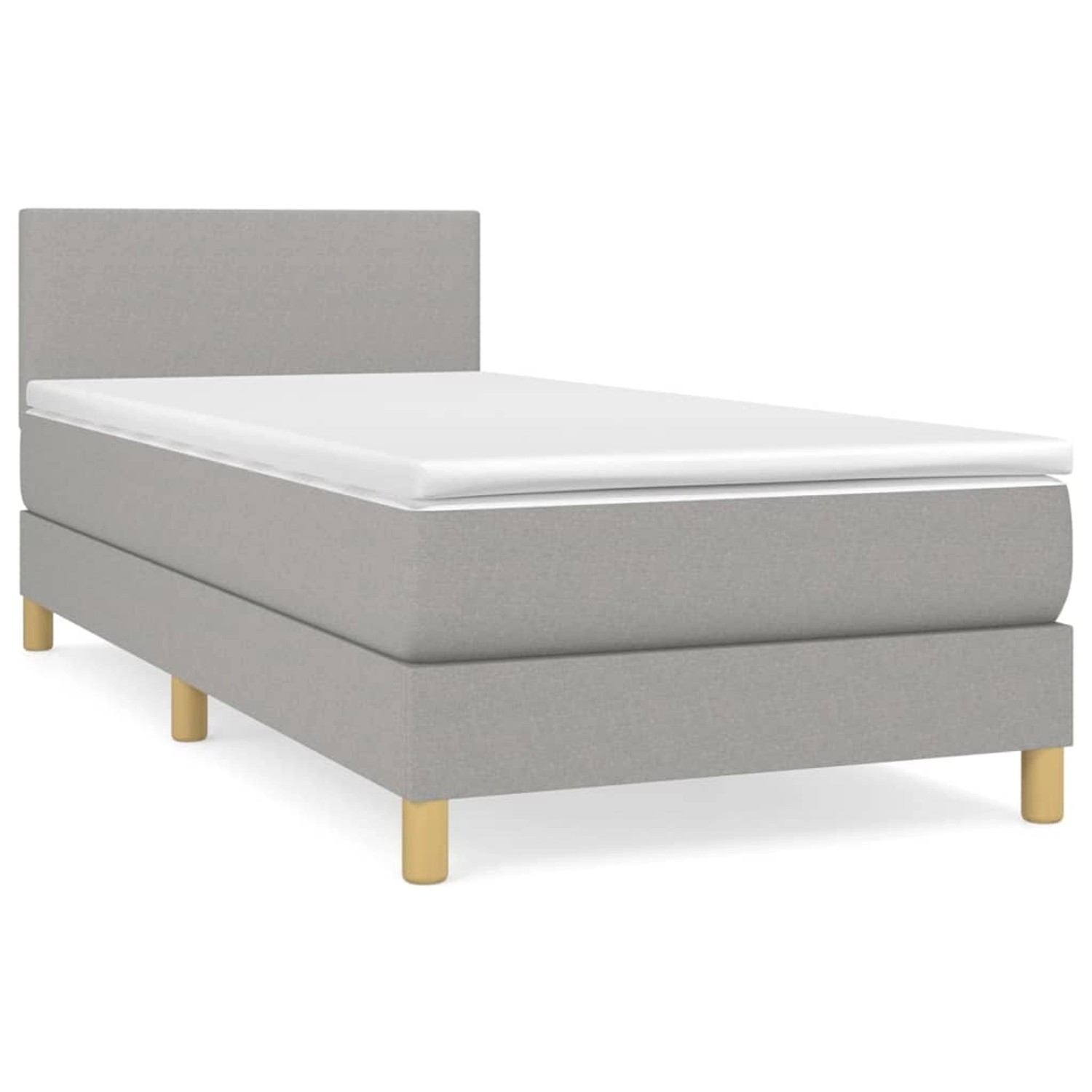 vidaXL Boxspringbett mit Matratze Hellgrau 90x190 cm Stoff1466953 vidaXL Boxspringbett mit Matratze Hellgrau 90x190 cm Stoff1466953 von VIDAXL