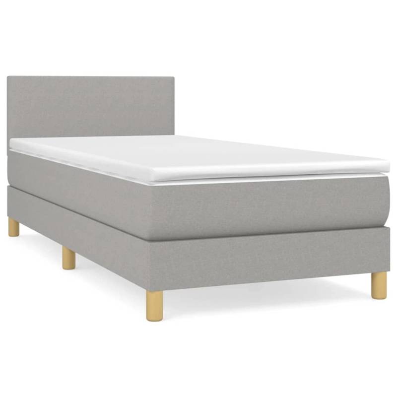 vidaXL Boxspringbett mit Matratze Hellgrau 90x190 cm Stoff1466953 von VIDAXL