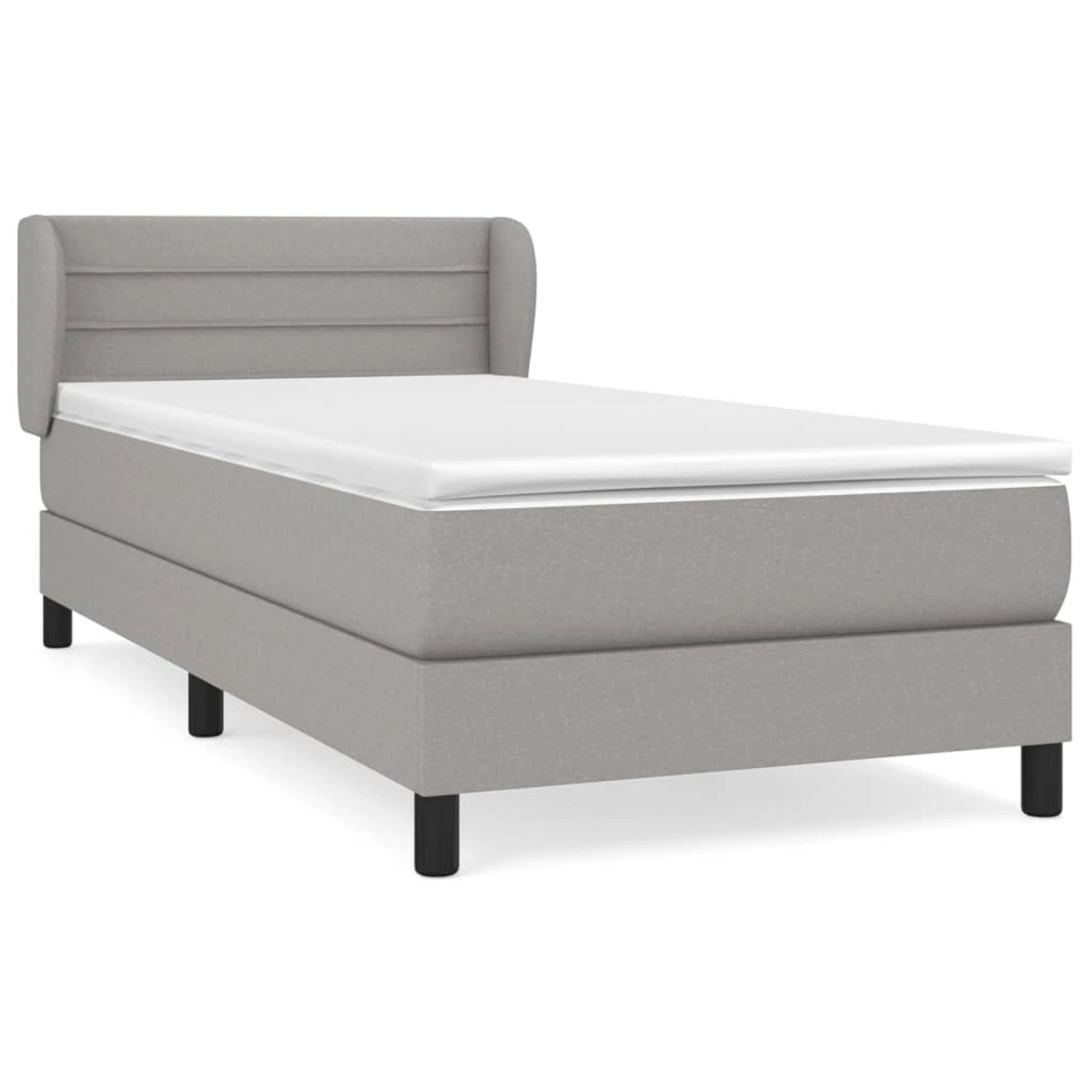 vidaXL Boxspringbett mit Matratze Hellgrau 90x190 cm Stoff1467911 vidaXL Boxspringbett mit Matratze Hellgrau 90x190 cm Stoff1467911 von VIDAXL