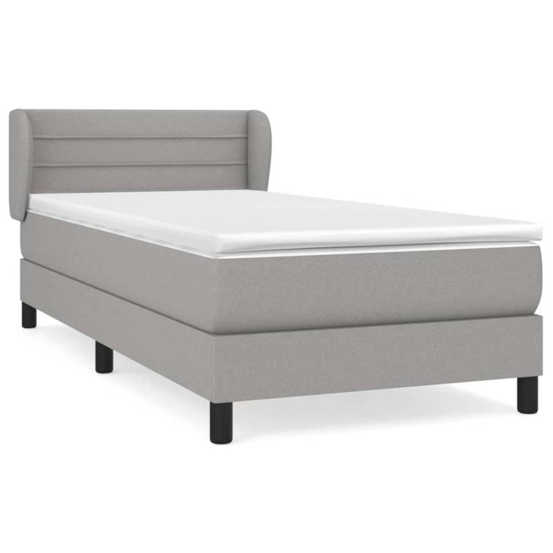 vidaXL Boxspringbett mit Matratze Hellgrau 90x190 cm Stoff1467911 von VIDAXL