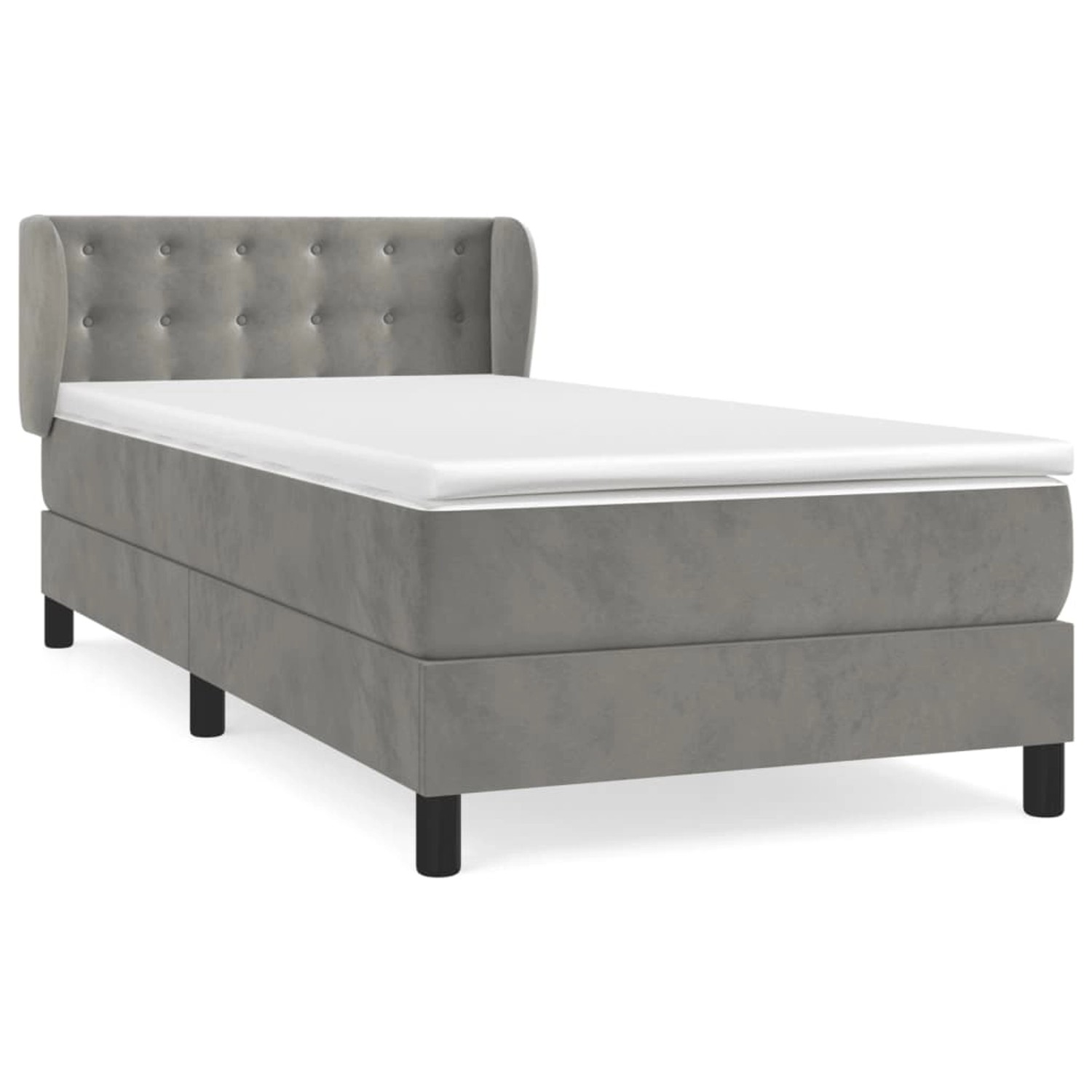 vidaXL Boxspringbett mit Matratze Hellgrau 90x200 cm Samt1388315 vidaXL Boxspringbett mit Matratze Hellgrau 90x200 cm Samt1388315 von VIDAXL