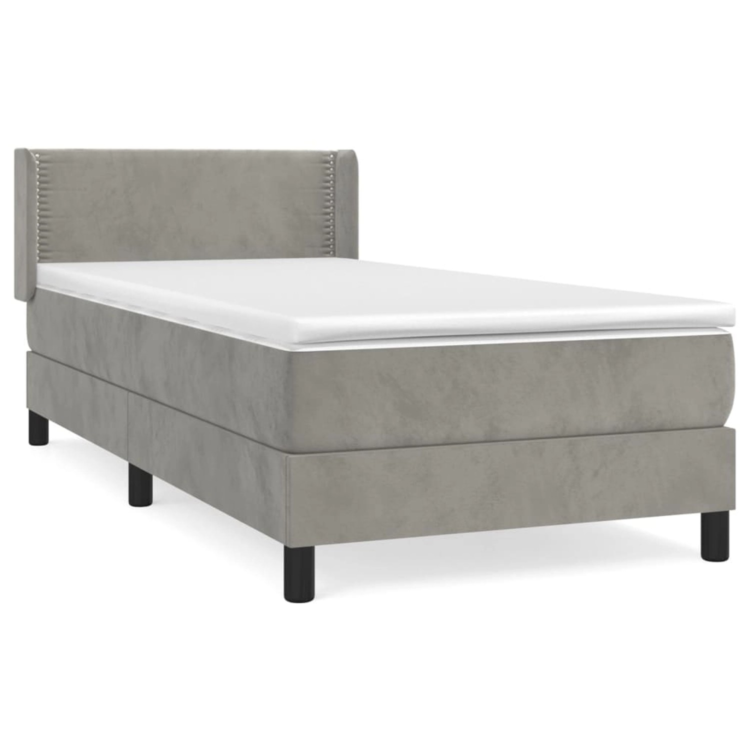 vidaXL Boxspringbett mit Matratze Hellgrau 90x200 cm Samt1389537 vidaXL Boxspringbett mit Matratze Hellgrau 90x200 cm Samt1389537 von VIDAXL