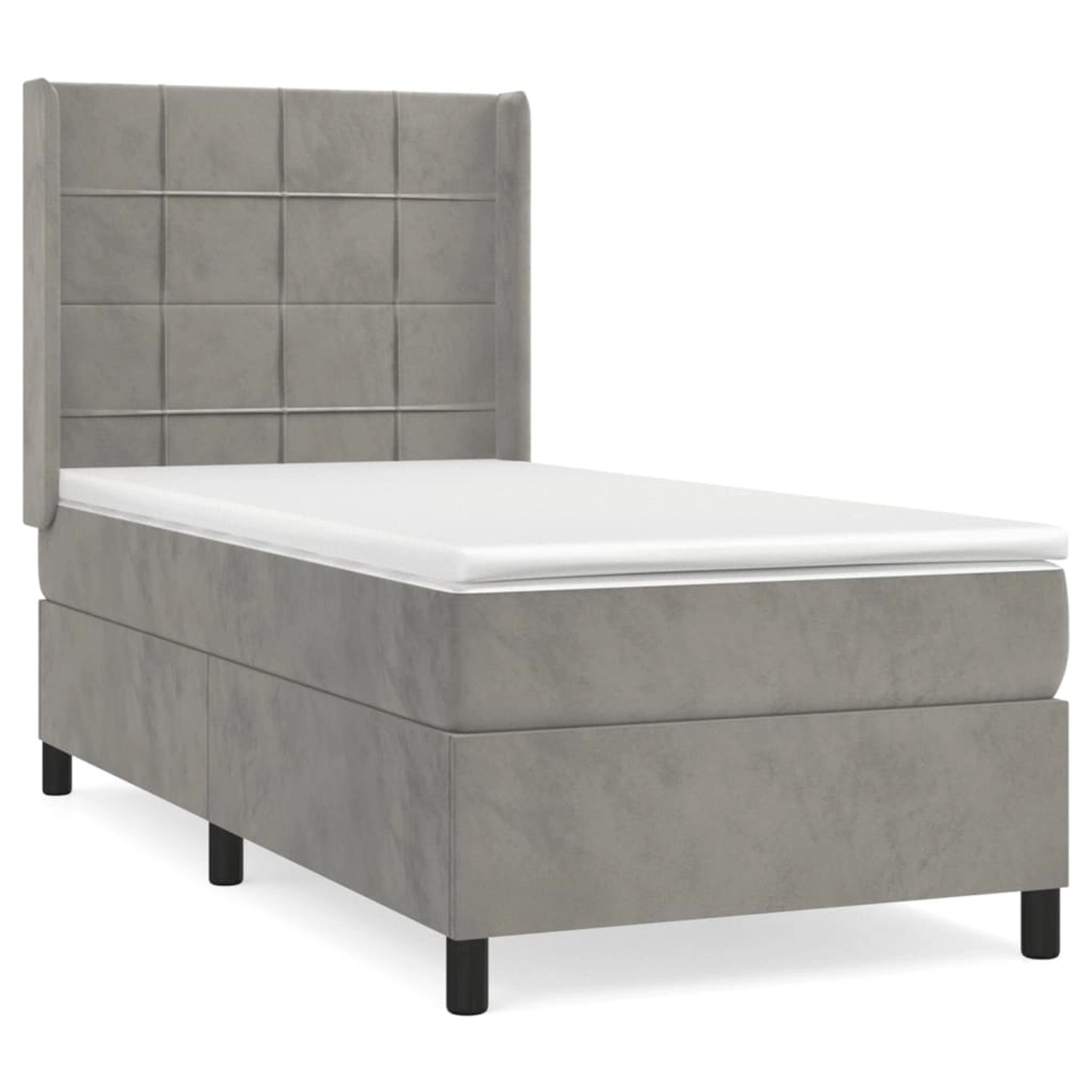 vidaXL Boxspringbett mit Matratze Hellgrau 90x200 cm Samt1394543 vidaXL Boxspringbett mit Matratze Hellgrau 90x200 cm Samt1394543 von VIDAXL
