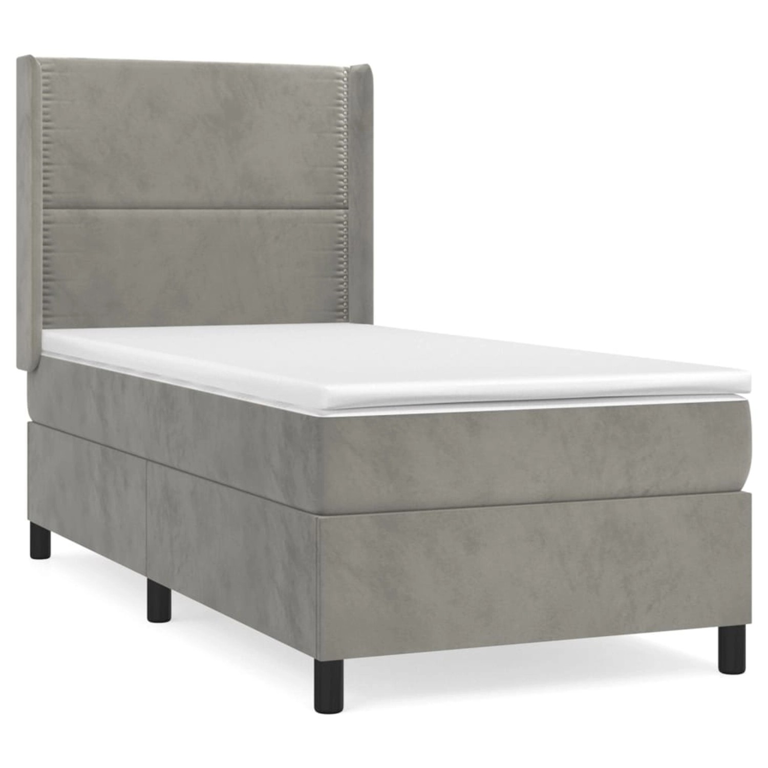 vidaXL Boxspringbett mit Matratze Hellgrau 90x200 cm Samt1396401 vidaXL Boxspringbett mit Matratze Hellgrau 90x200 cm Samt1396401 von VIDAXL