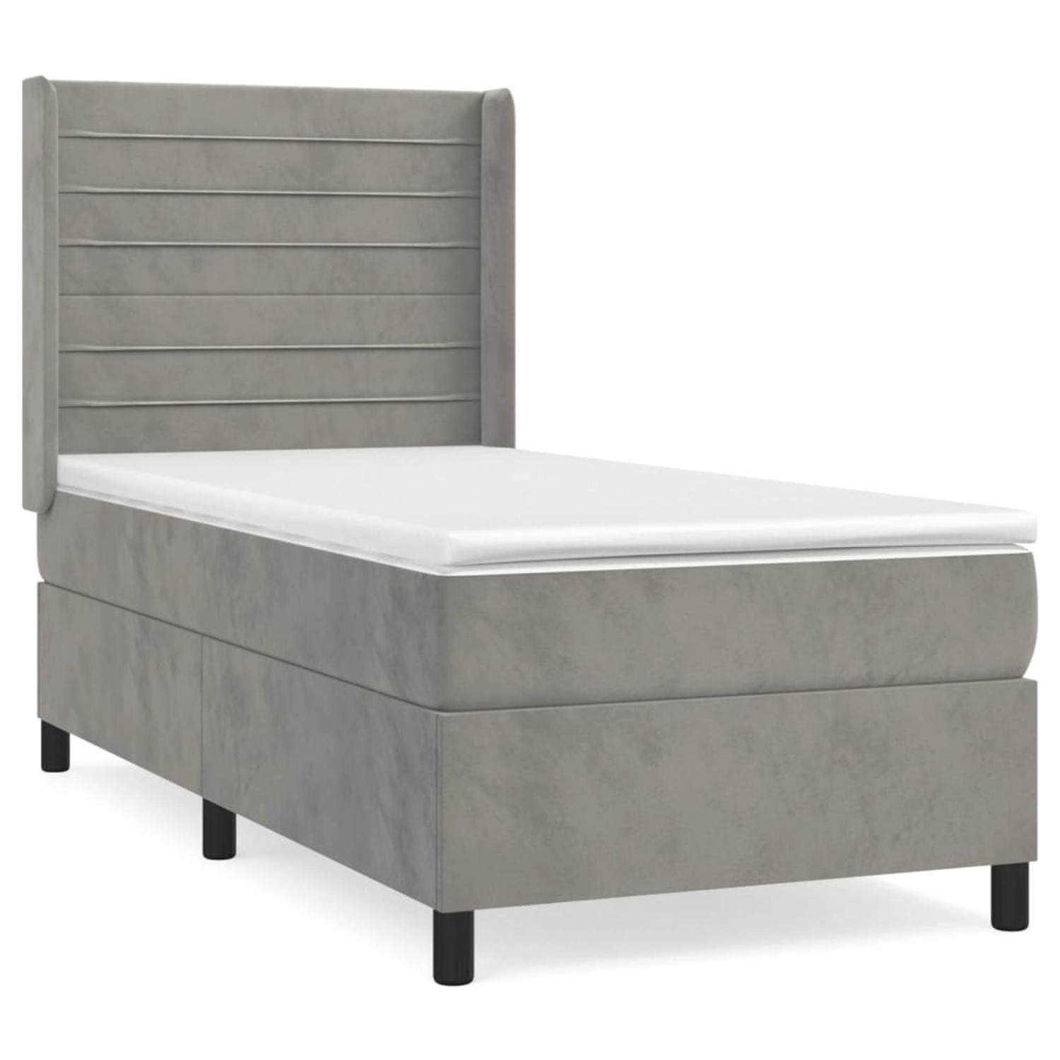 vidaXL Boxspringbett mit Matratze Hellgrau 90x200 cm Samt1537247 vidaXL Boxspringbett mit Matratze Hellgrau 90x200 cm Samt1537247 von VIDAXL