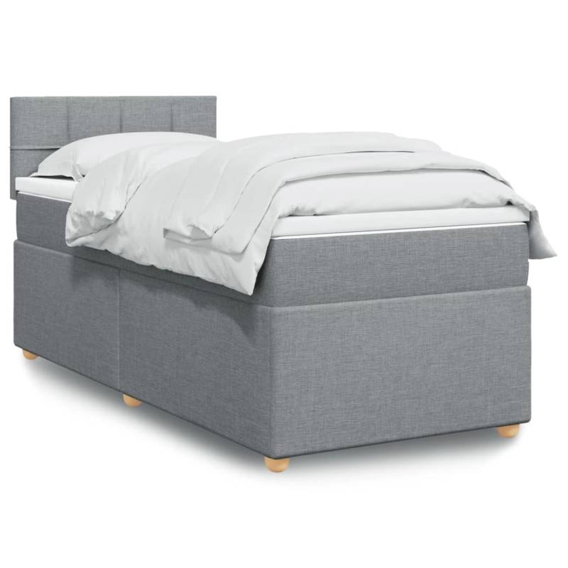 vidaXL Boxspringbett mit Matratze Hellgrau 90x200 cm Stoff 3288863 vidaXL Boxspringbett mit Matratze Hellgrau 90x200 cm Stoff 3288863 von VIDAXL