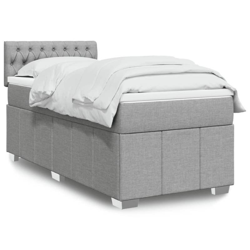 vidaXL Boxspringbett mit Matratze Hellgrau 90x200 cm Stoff 3289258 vidaXL Boxspringbett mit Matratze Hellgrau 90x200 cm Stoff 3289258 von VIDAXL