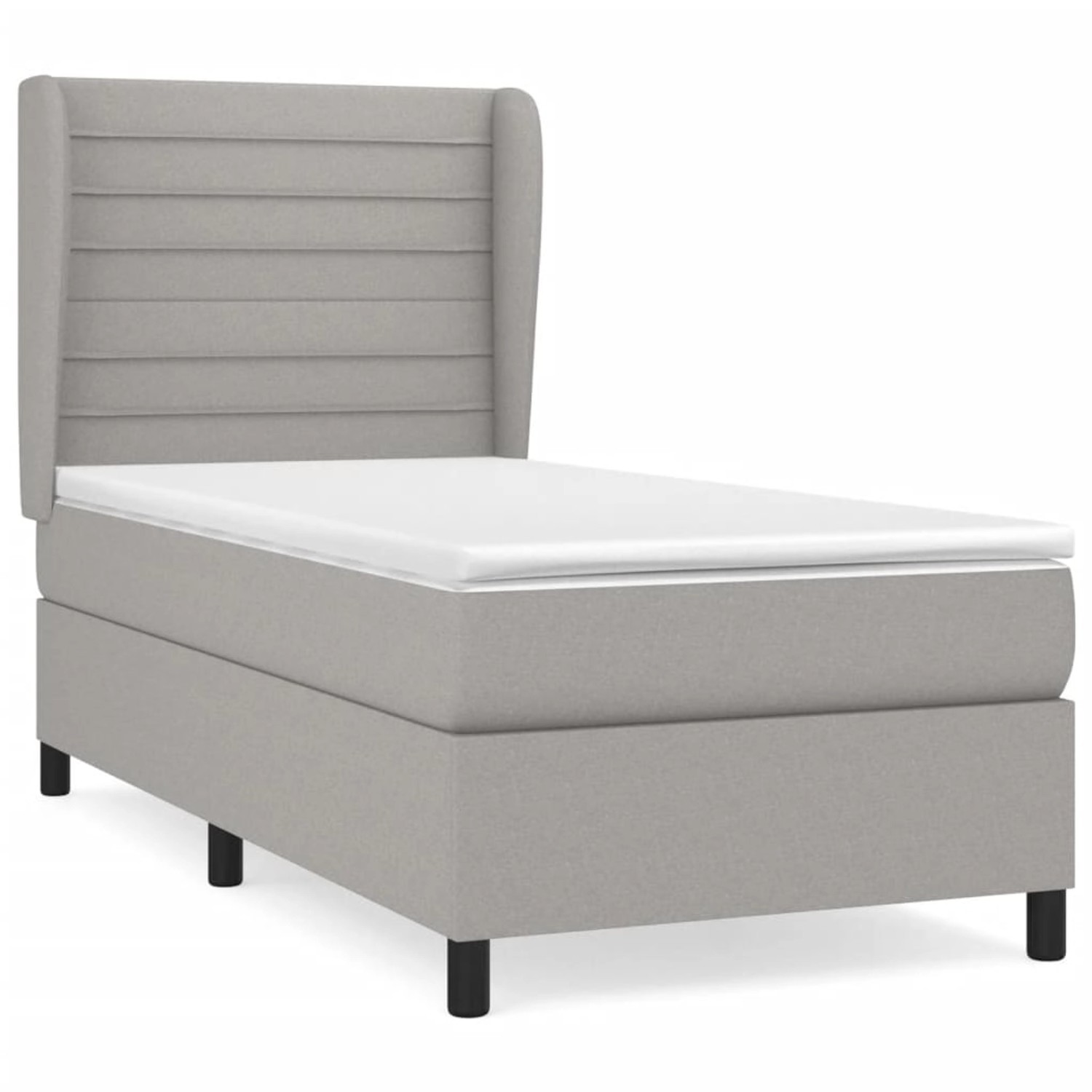 vidaXL Boxspringbett mit Matratze Hellgrau 90x200 cm Stoff1372479 vidaXL Boxspringbett mit Matratze Hellgrau 90x200 cm Stoff1372479 von VIDAXL