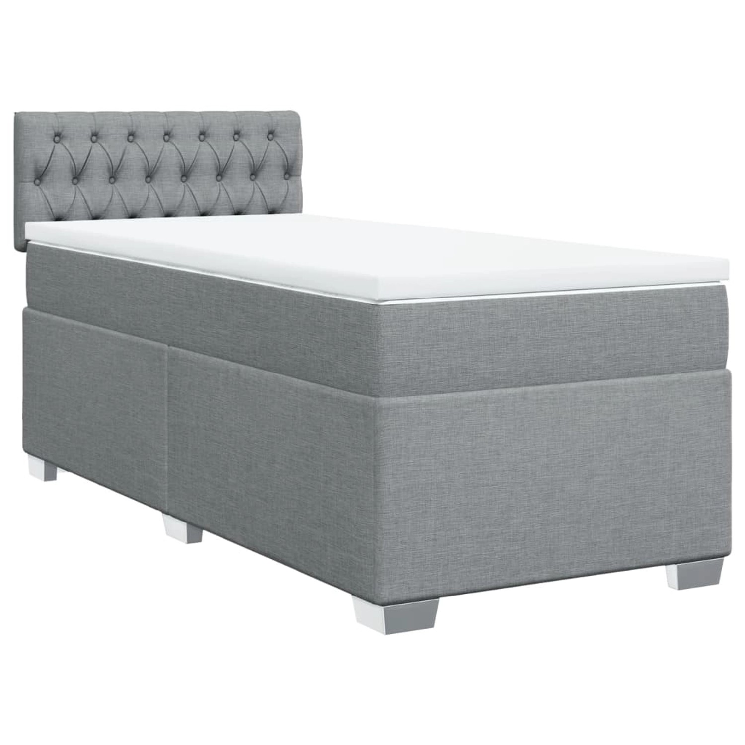 vidaXL Boxspringbett mit Matratze Hellgrau 90x200 cm Stoff2097669 vidaXL Boxspringbett mit Matratze Hellgrau 90x200 cm Stoff2097669 von VIDAXL