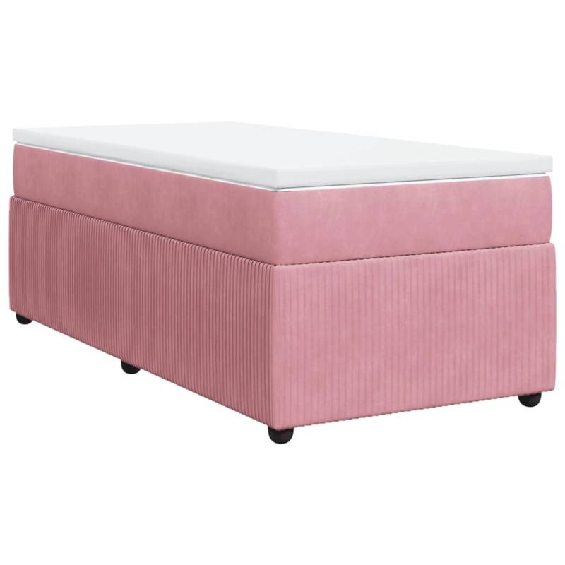 vidaXL Boxspringbett mit Matratze Rosa 100x200 cm Samt2107883 von VIDAXL