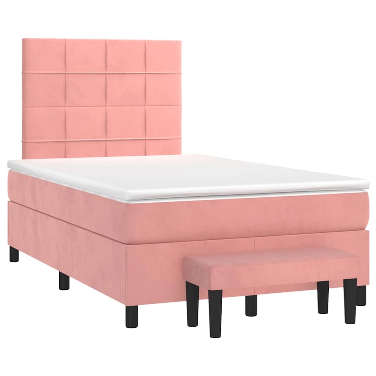 vidaXL Boxspringbett mit Matratze Rosa 120x190 cm Samt 3270474 vidaXL Boxspringbett mit Matratze Rosa 120x190 cm Samt 3270474 von VIDAXL