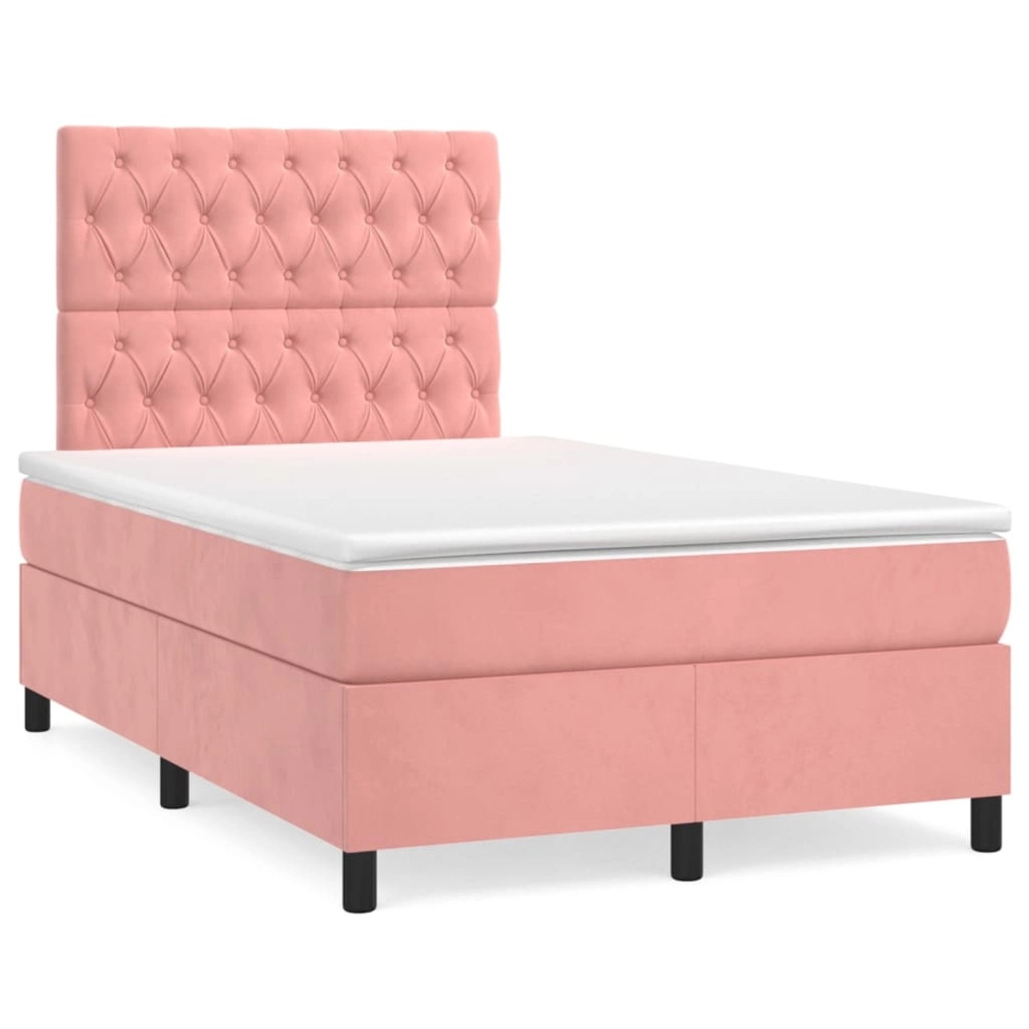 vidaXL Boxspringbett mit Matratze Rosa 120x200 cm Samt1350752 vidaXL Boxspringbett mit Matratze Rosa 120x200 cm Samt1350752 von VIDAXL