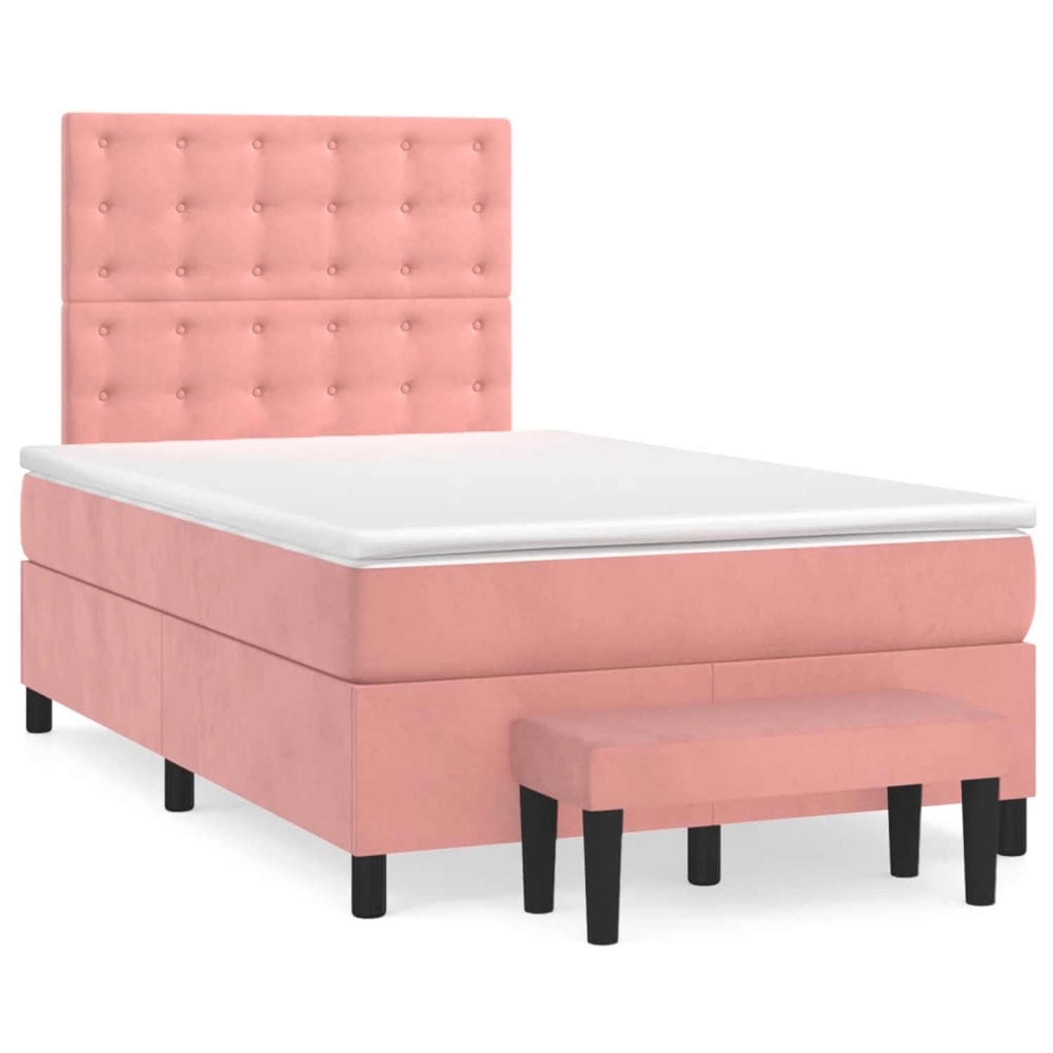 vidaXL Boxspringbett mit Matratze Rosa 120x200 cm Samt1399379 vidaXL Boxspringbett mit Matratze Rosa 120x200 cm Samt1399379 von VIDAXL