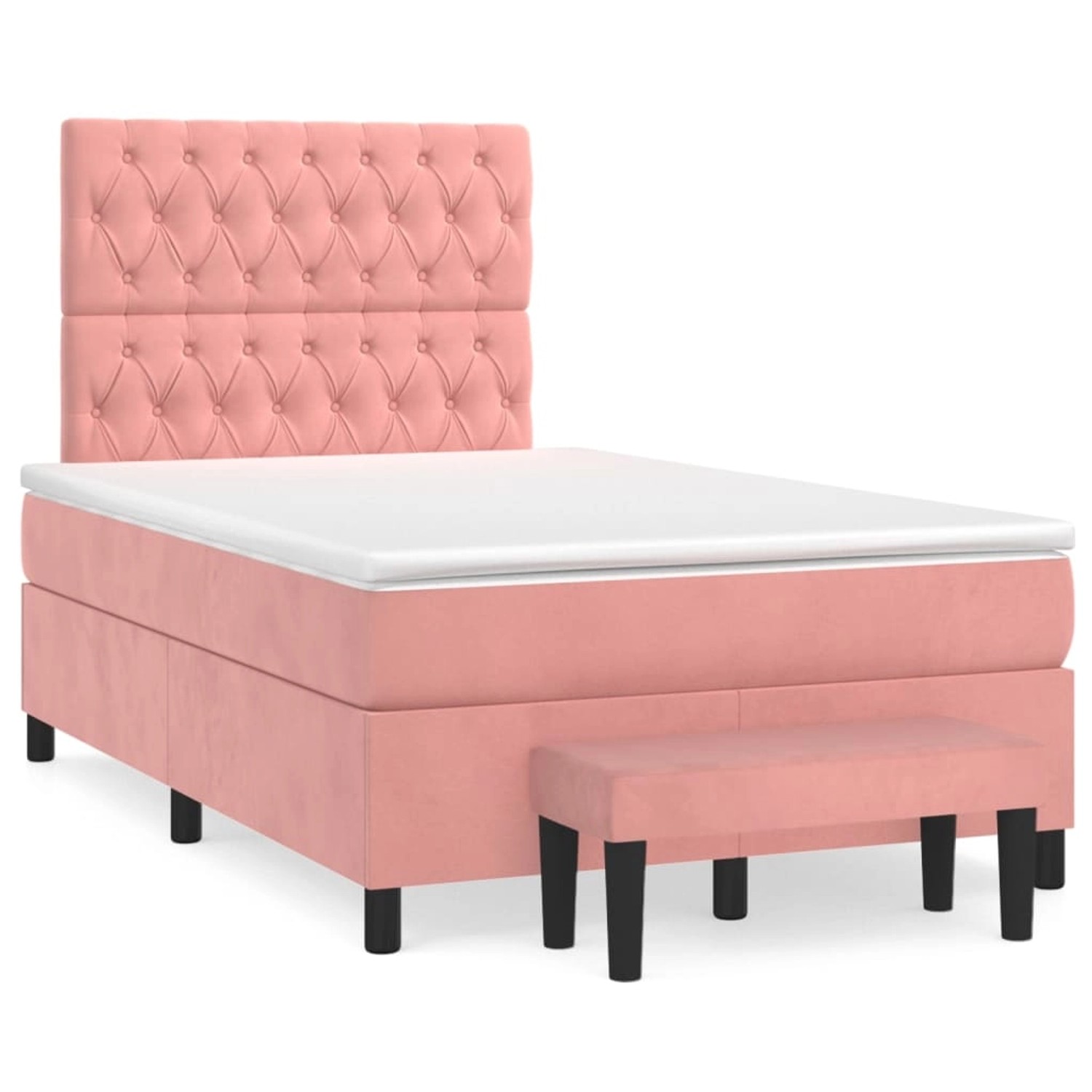 vidaXL Boxspringbett mit Matratze Rosa 120x200 cm Samt1399386 vidaXL Boxspringbett mit Matratze Rosa 120x200 cm Samt1399386 von VIDAXL