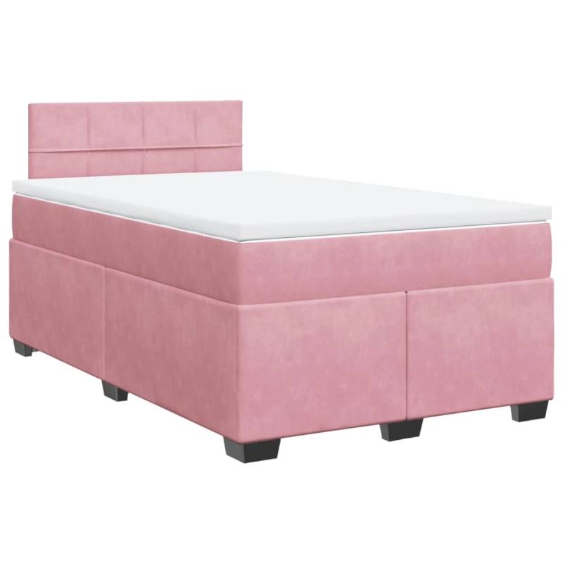 vidaXL Boxspringbett mit Matratze Rosa 120x200 cm Samt2106960 von VIDAXL