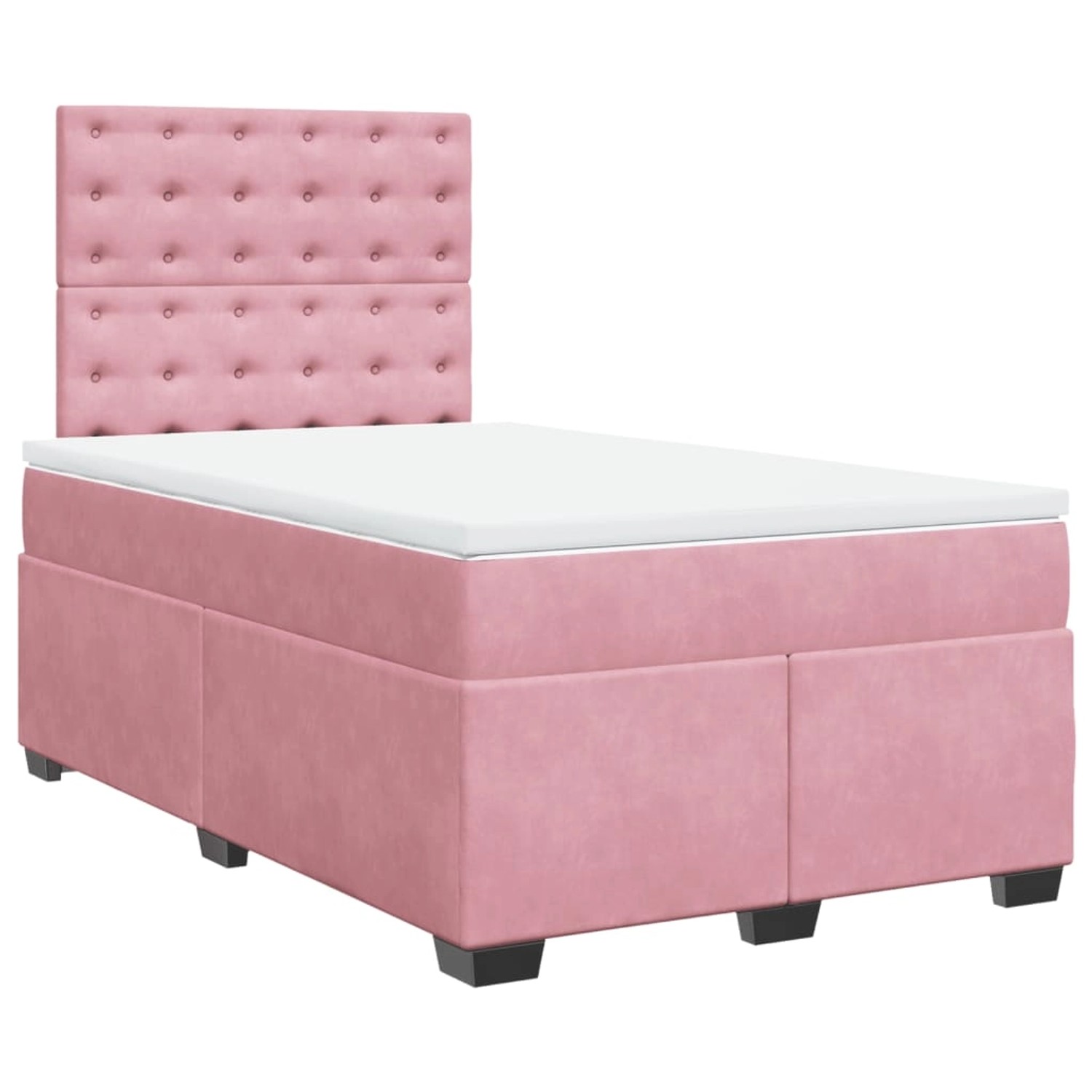 vidaXL Boxspringbett mit Matratze Rosa 120x200 cm Samt2107160 vidaXL Boxspringbett mit Matratze Rosa 120x200 cm Samt2107160 von VIDAXL