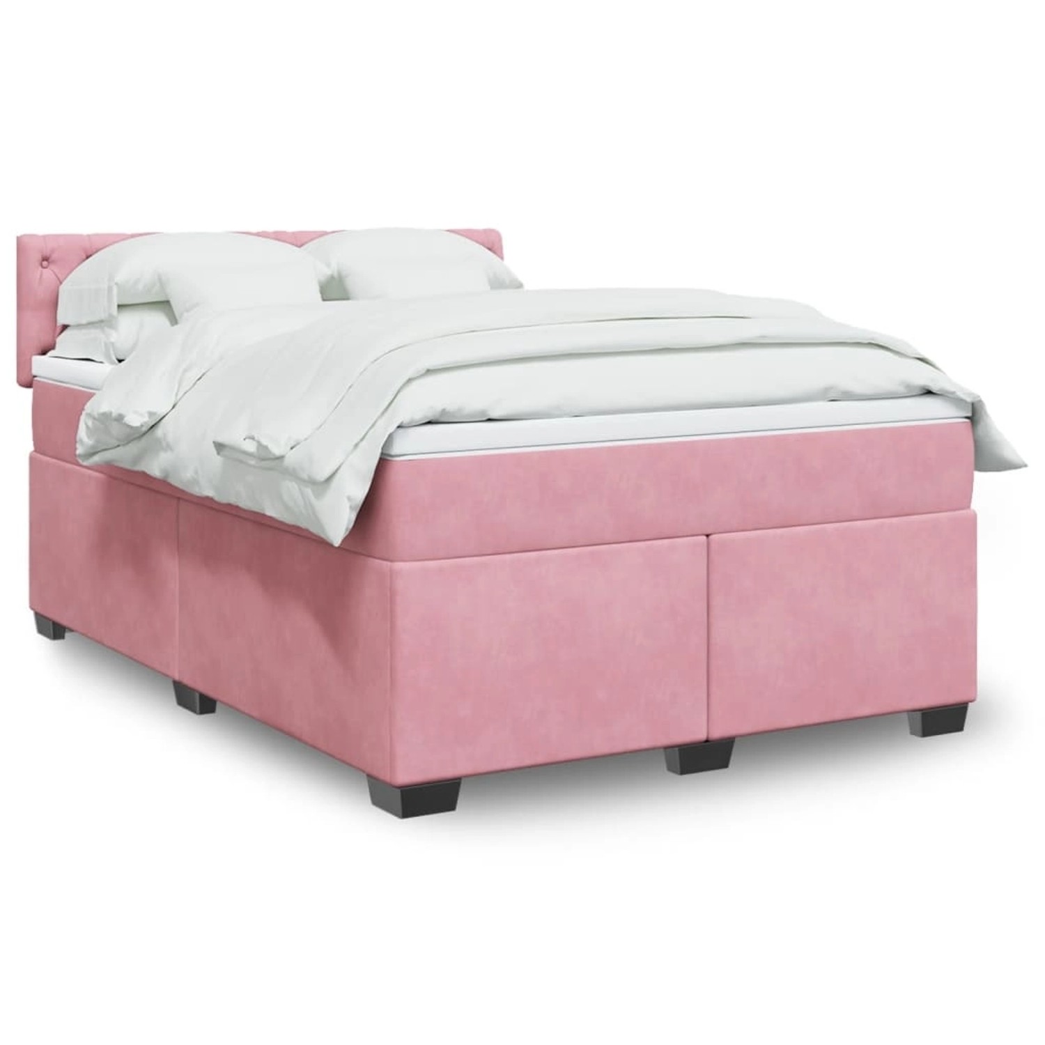 vidaXL Boxspringbett mit Matratze Rosa 140x190 cm Samt 3288617 vidaXL Boxspringbett mit Matratze Rosa 140x190 cm Samt 3288617 von VIDAXL